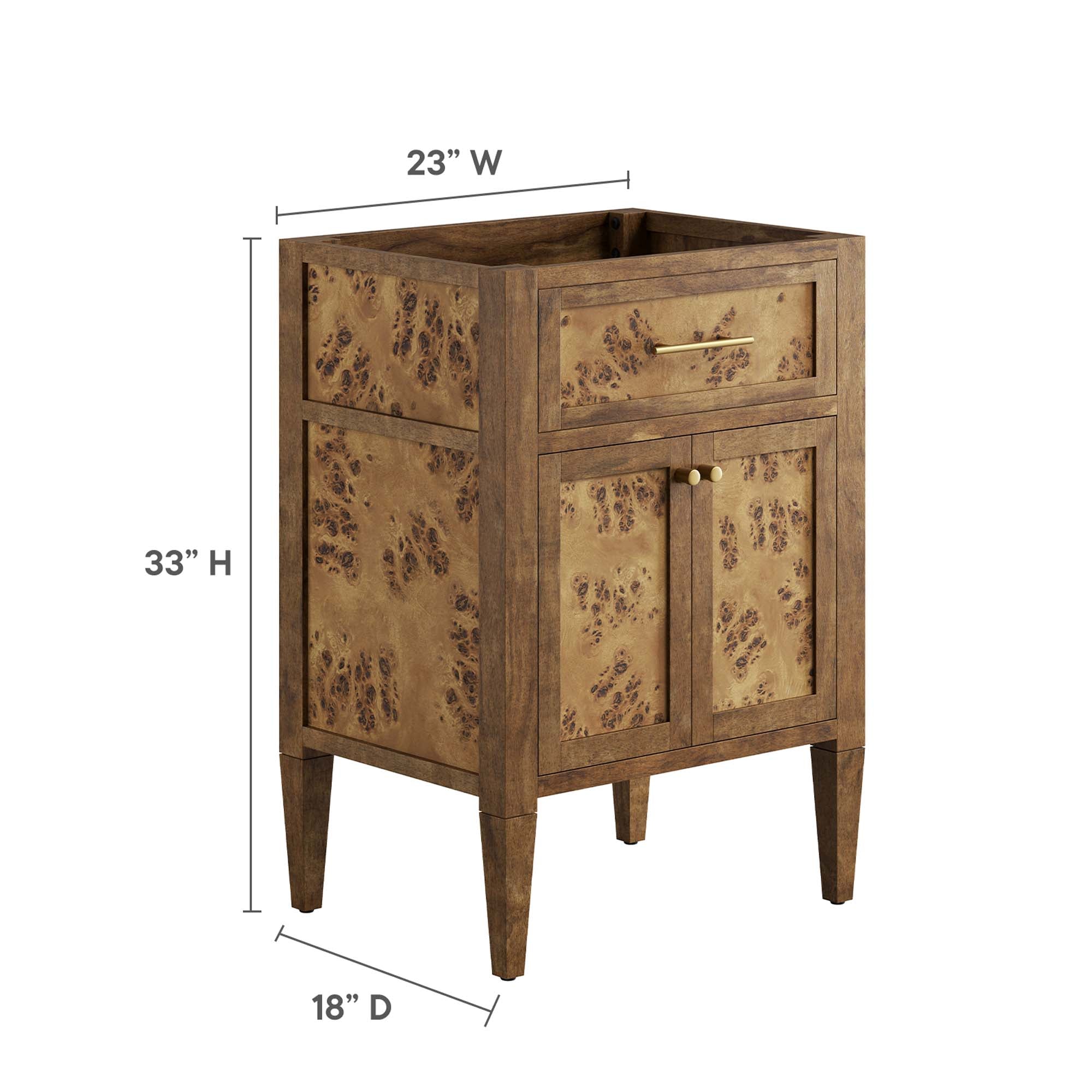 Elysian 24" Wood Bathroom Vanity Cabinet (Sink Basin Not Included)