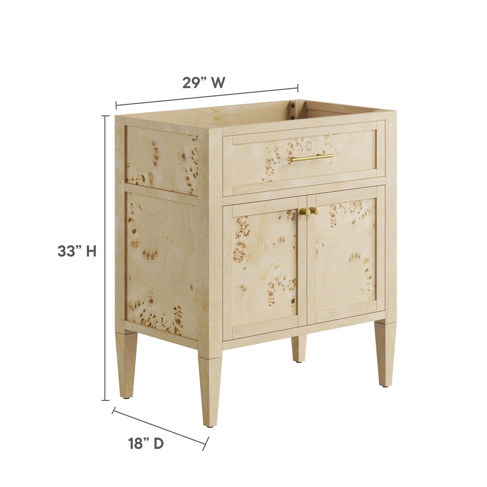 Elysian 30" Bathroom Vanity Cabinet (Sink Basin Not Included)