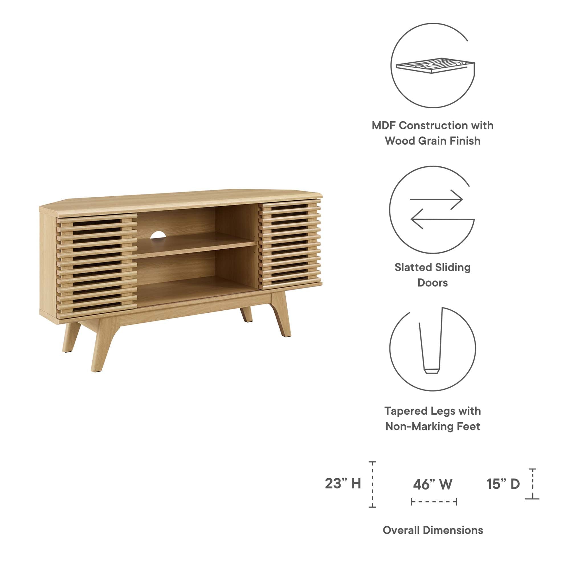 Render 46" Corner TV Stand