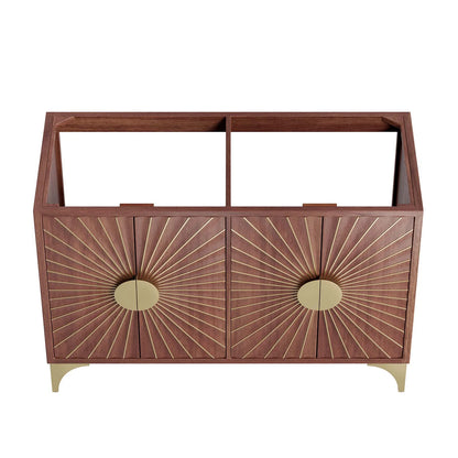 Daylight 48" Walnut Double Sink Compatible (Not Included) Bathroom Vanity Cabinet