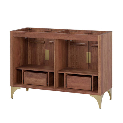 Daylight 48" Walnut Double Sink Compatible (Not Included) Bathroom Vanity Cabinet