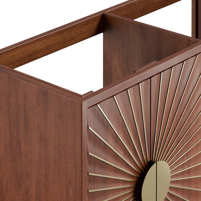 Daylight 48" Walnut Double Sink Compatible (Not Included) Bathroom Vanity Cabinet