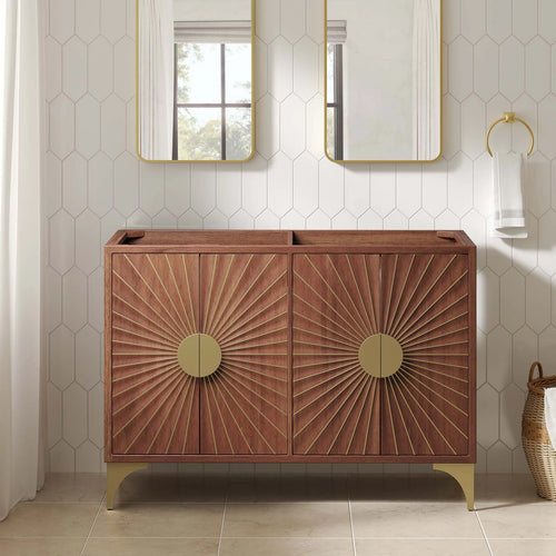 Daylight 48" Walnut Double Sink Compatible (Not Included) Bathroom Vanity Cabinet