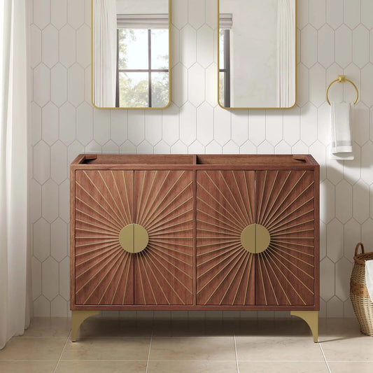 Daylight 48" Walnut Double Sink Compatible (Not Included) Bathroom Vanity Cabinet