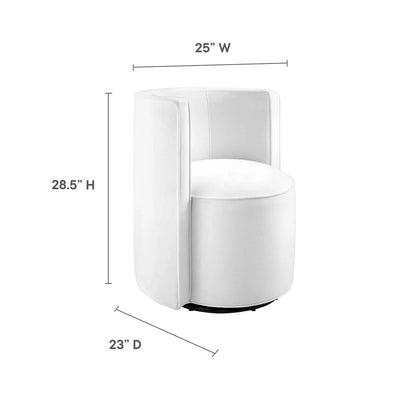 Della Performance Velvet Fabric Swivel Chair