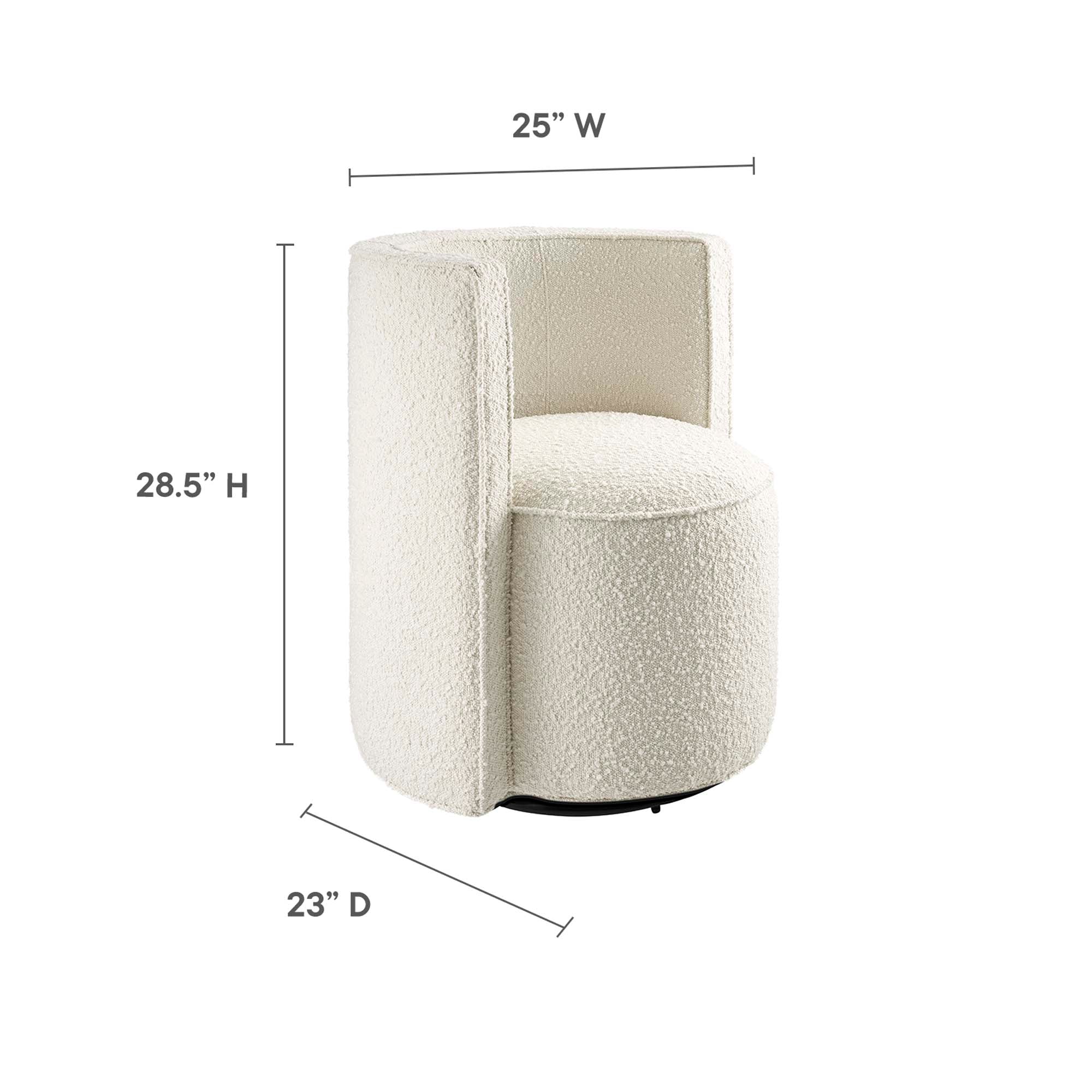 Della Boucle Fabric Swivel Chair