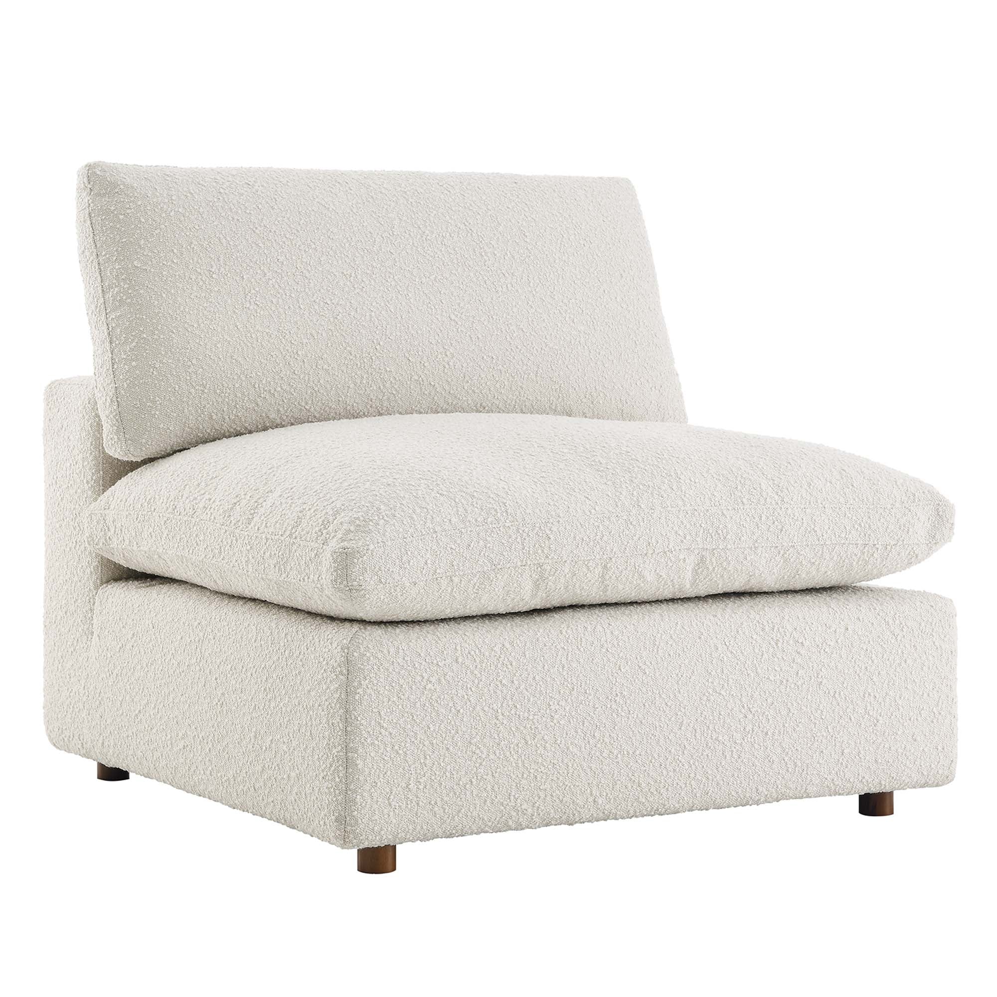 Commix Down Filled Overstuffed Boucle Fabric Armless Chair