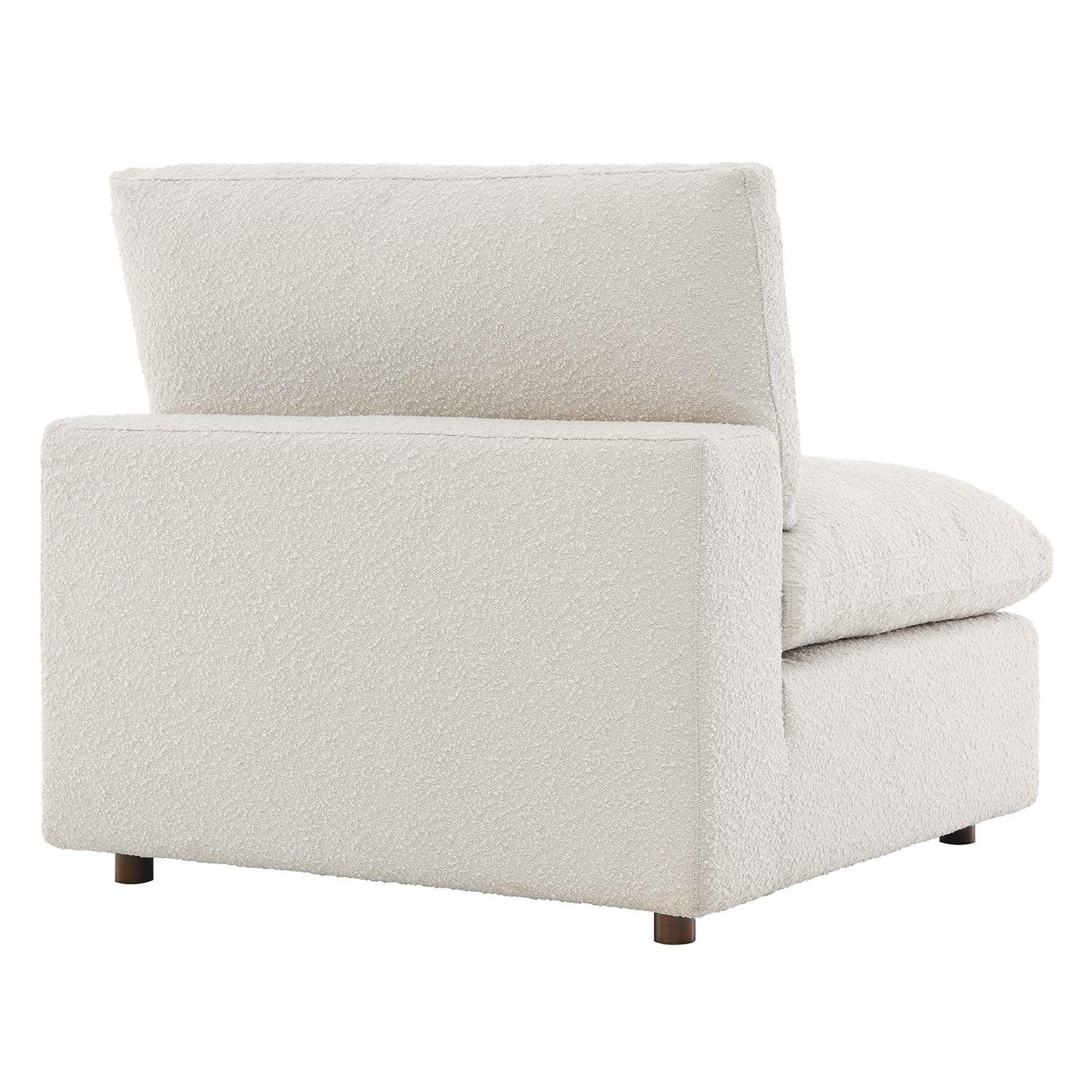 Commix Down Filled Overstuffed Boucle Fabric Armless Chair