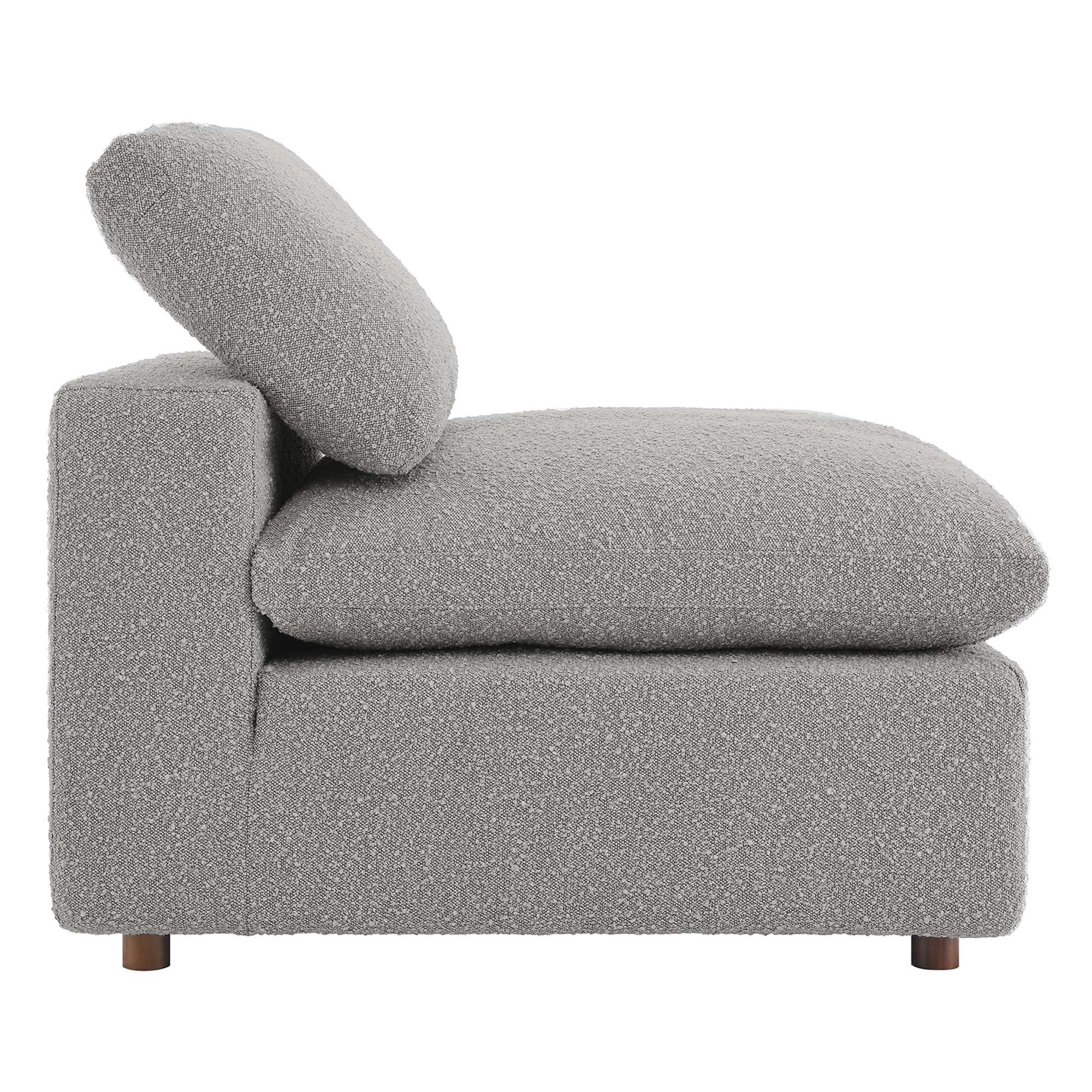 Commix Down Filled Overstuffed Boucle Fabric Armless Chair