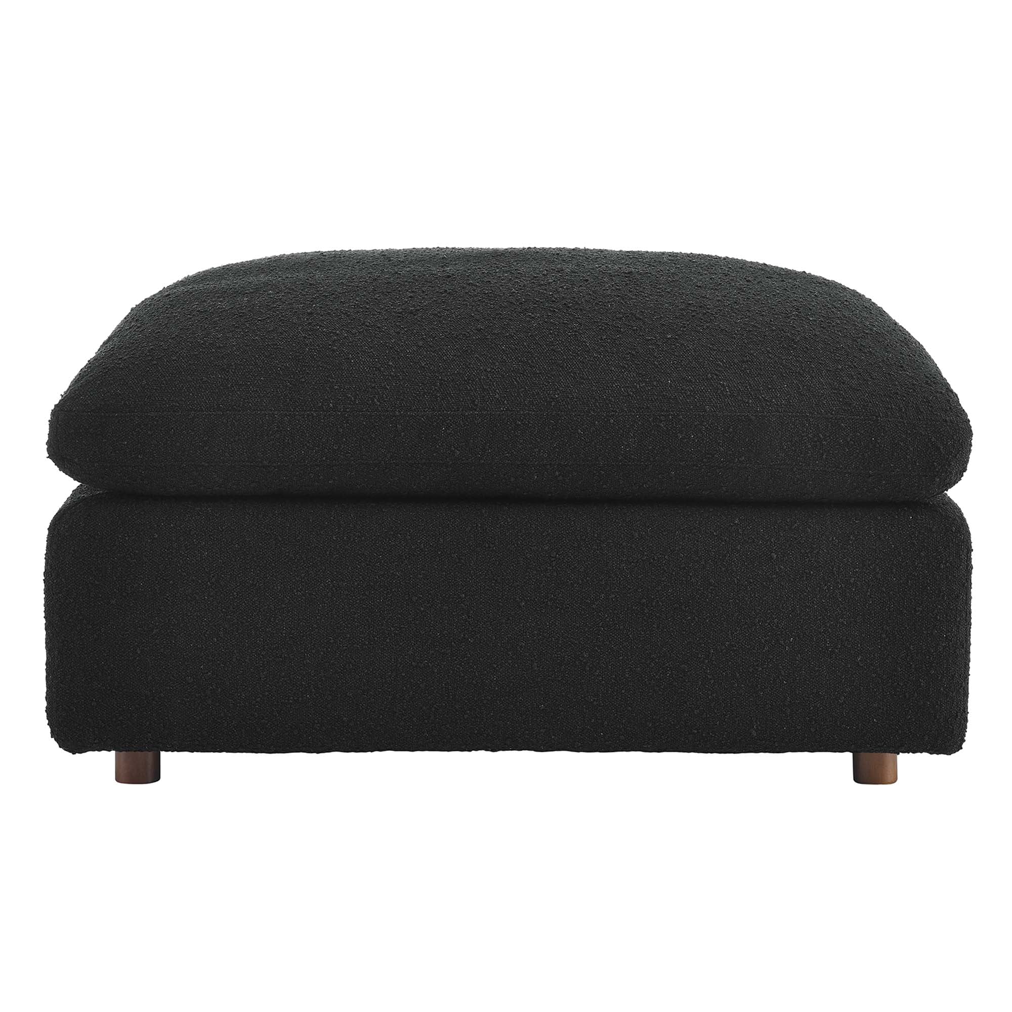 Commix Down Filled Overstuffed Boucle Fabric Ottoman