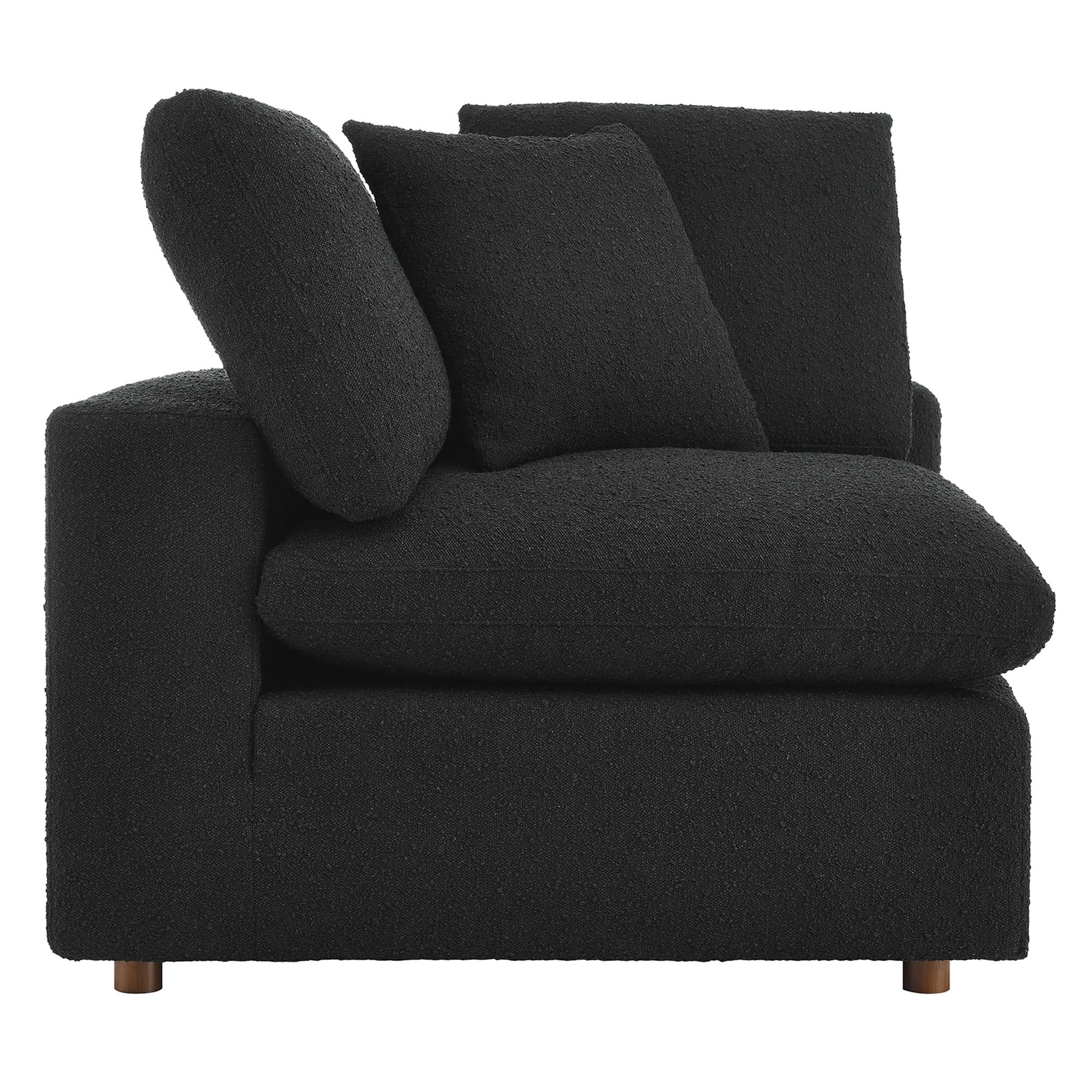 Commix Down Filled Overstuffed Boucle Fabric Corner Chair