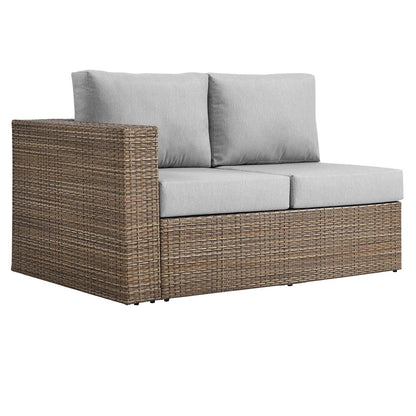 Convene Outdoor Patio Outdoor Patio Sectional Sofa and Ottoman Set
