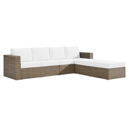 Convene Outdoor Patio Outdoor Patio Sectional Sofa and Ottoman Set