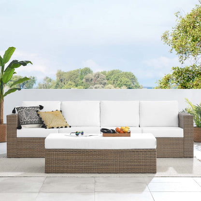 Convene Outdoor Patio Outdoor Patio Sectional Sofa and Ottoman Set