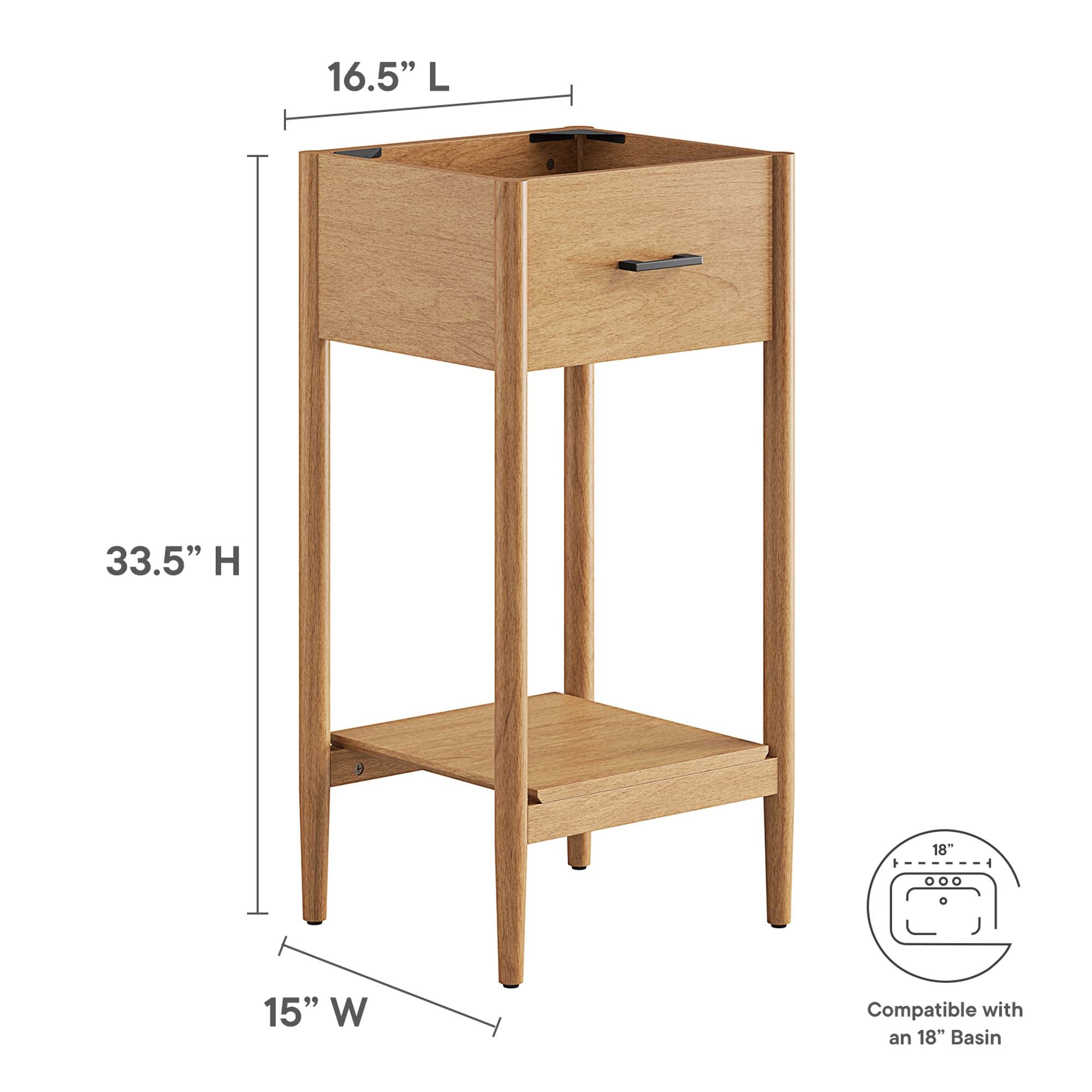 Zaire 18" Bathroom Vanity Cabinet (Sink Basin Not Included)