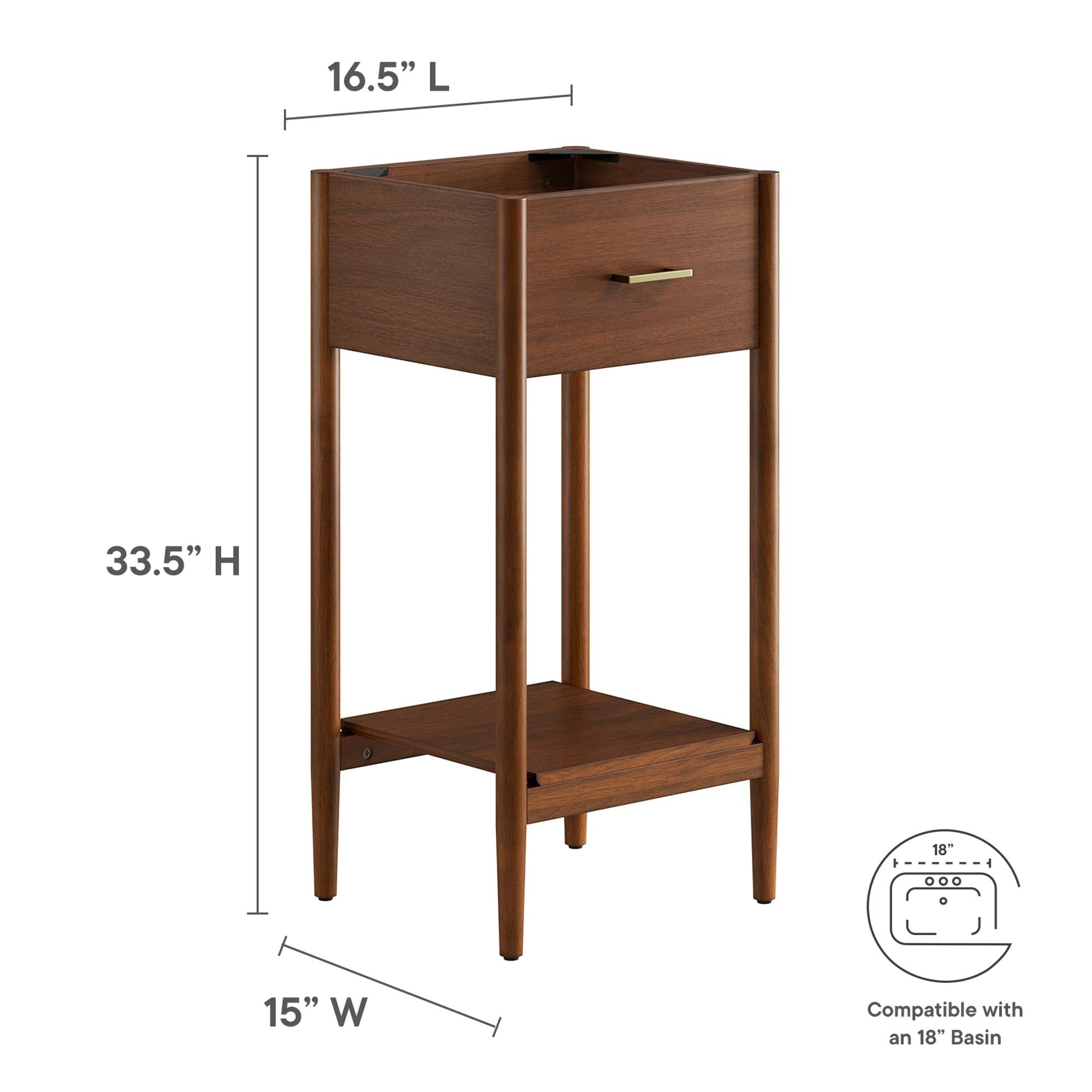 Zaire 18" Bathroom Vanity Cabinet (Sink Basin Not Included)