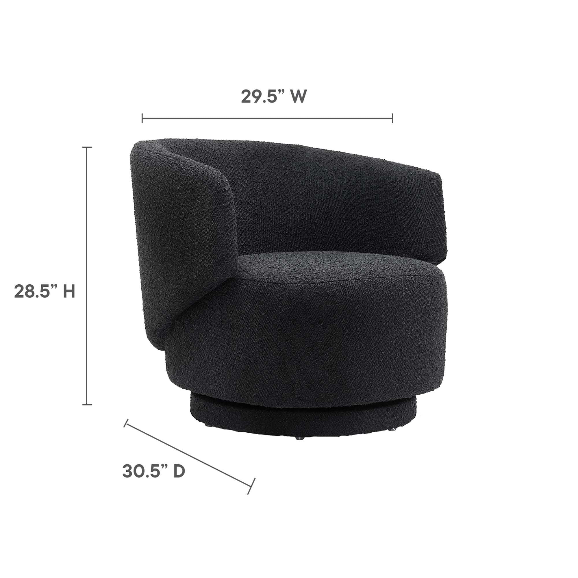 Celestia Boucle Fabric Swivel Chair