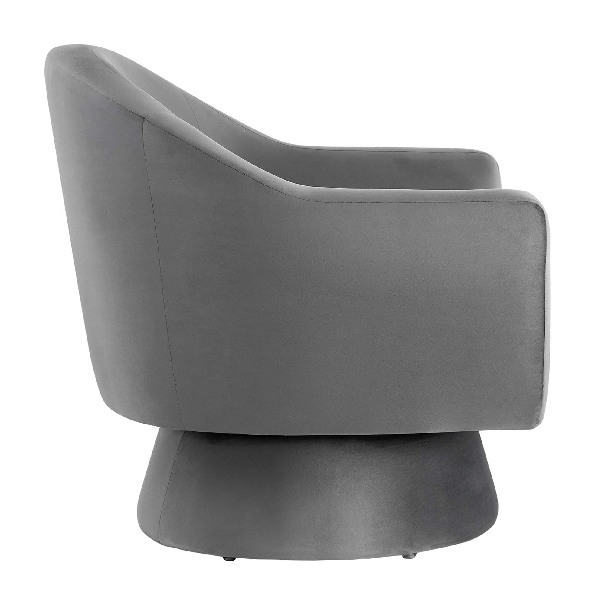 Astral Performance Velvet Fabric and Wood Swivel Chair