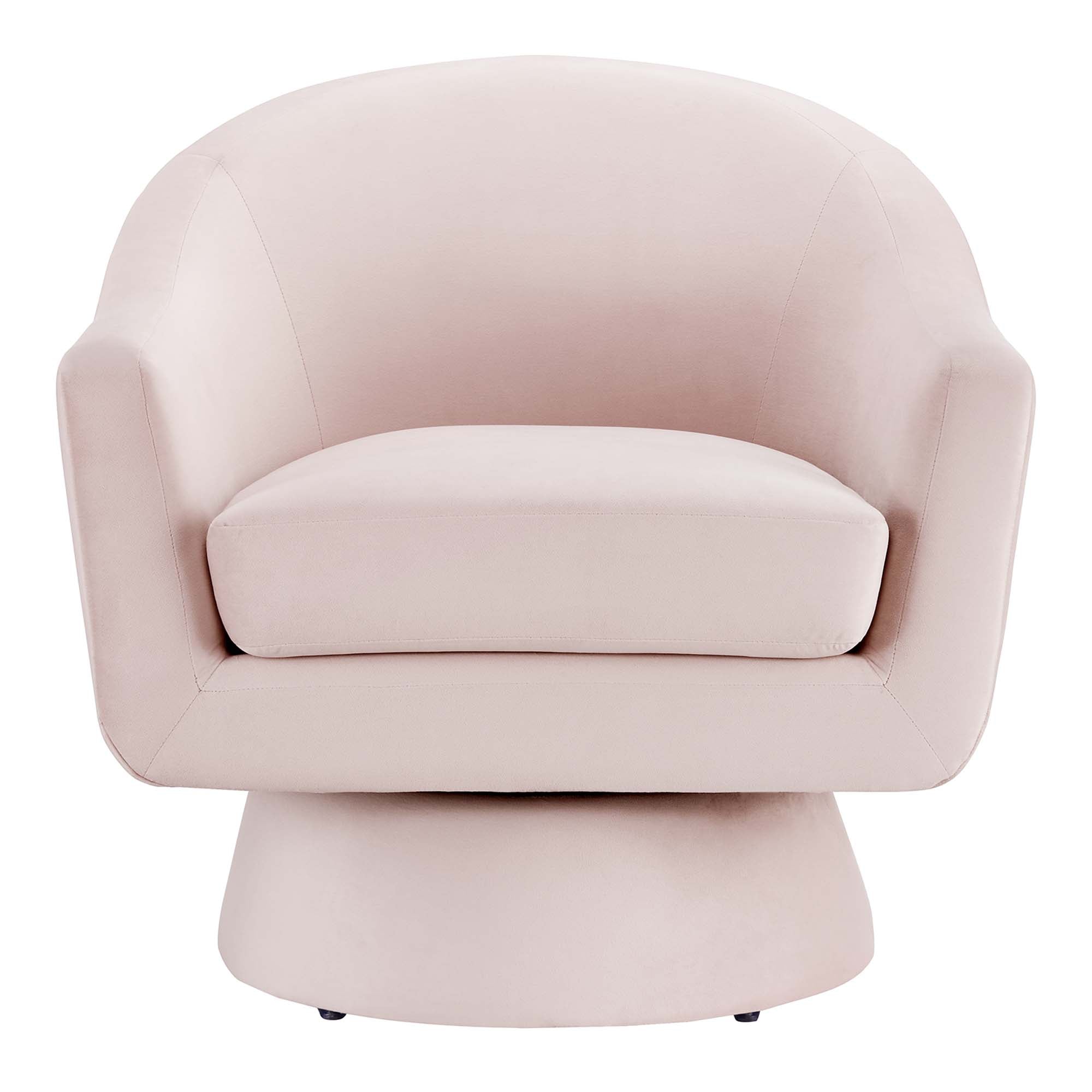 Astral Performance Velvet Fabric and Wood Swivel Chair