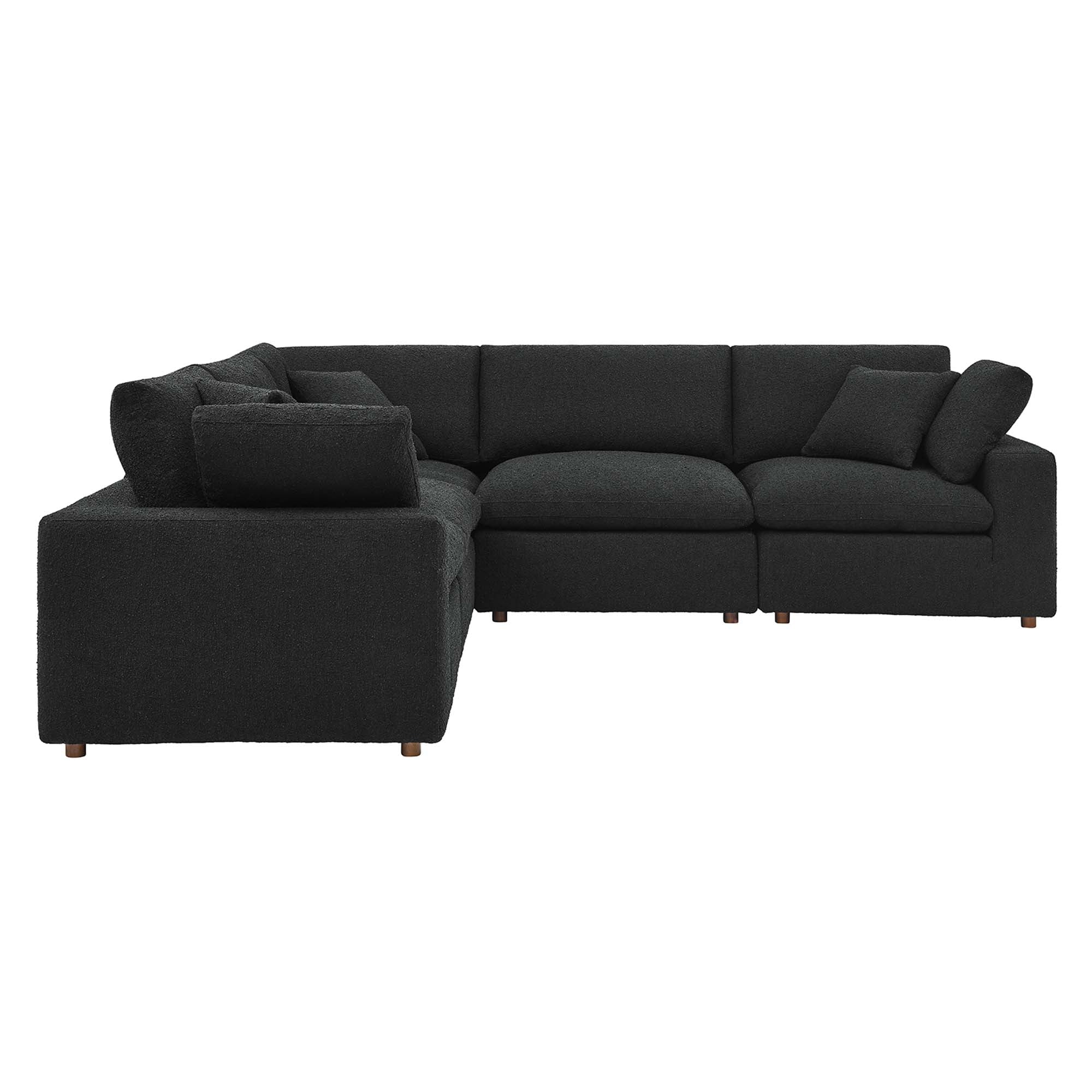 Commix Down Filled Overstuffed Boucle 5-Piece Sectional Sofa