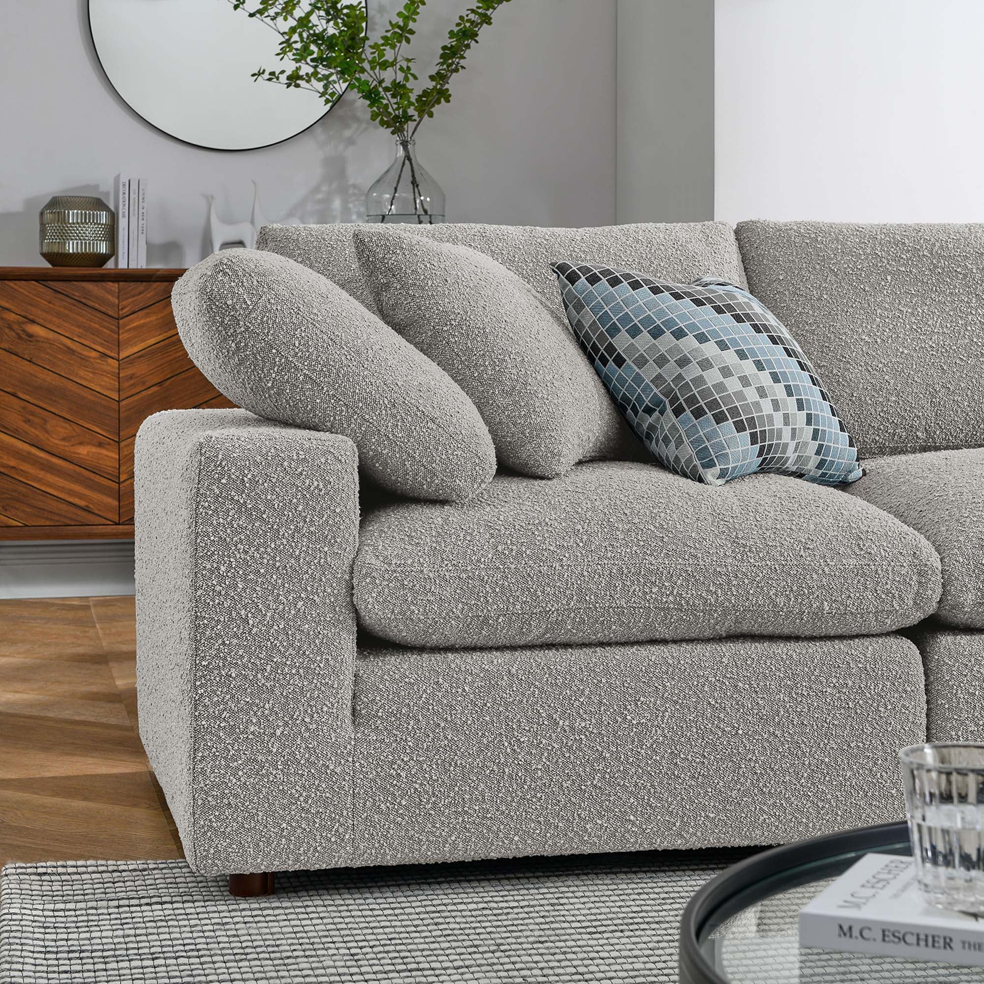 Commix Down Filled Overstuffed Boucle 5-Piece Sectional Sofa