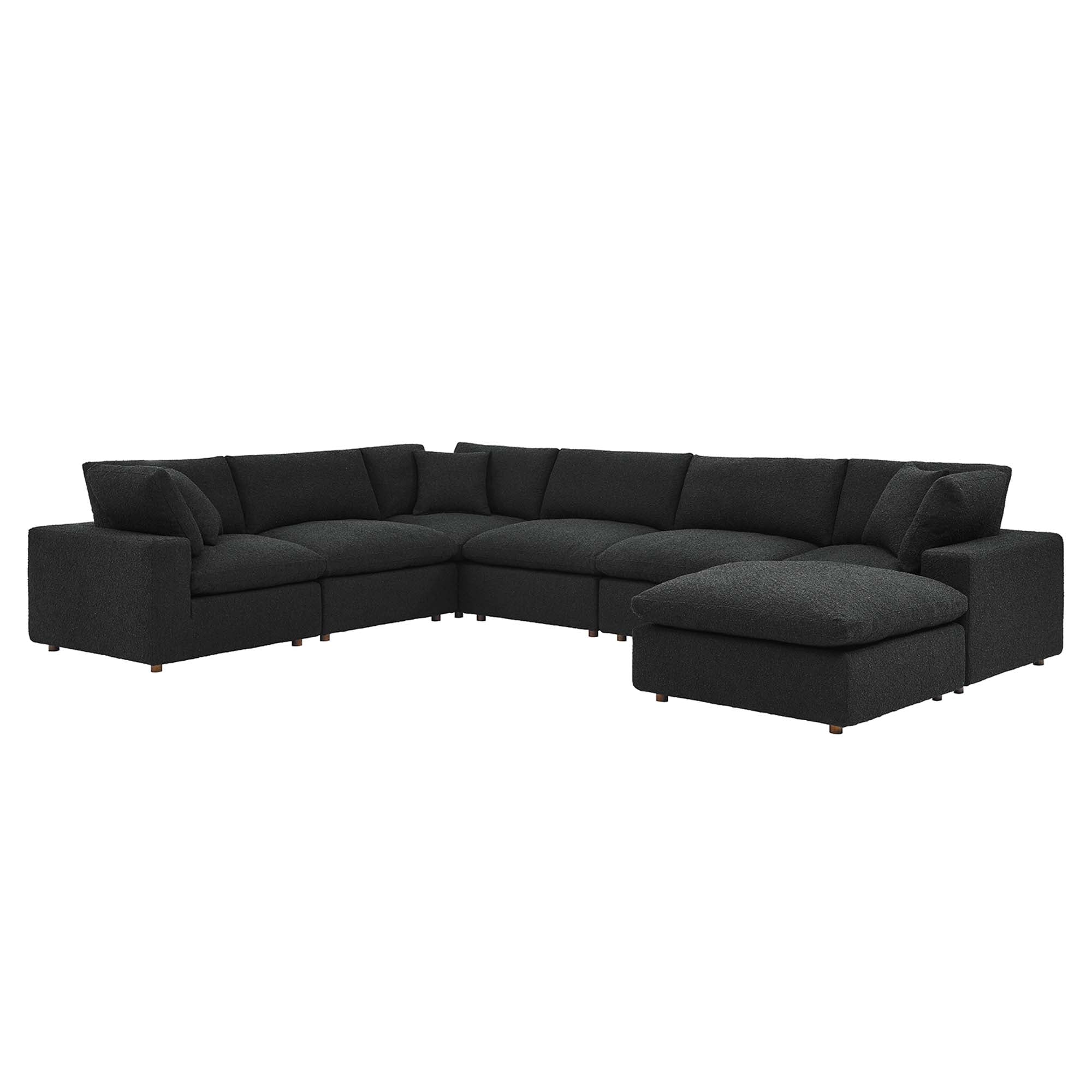 Commix Down Filled Overstuffed Boucle 7-Piece Sectional Sofa