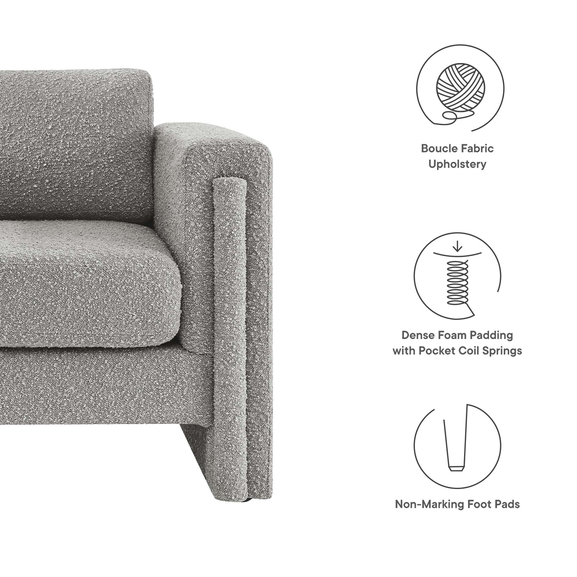 Visible Boucle Fabric Armchair