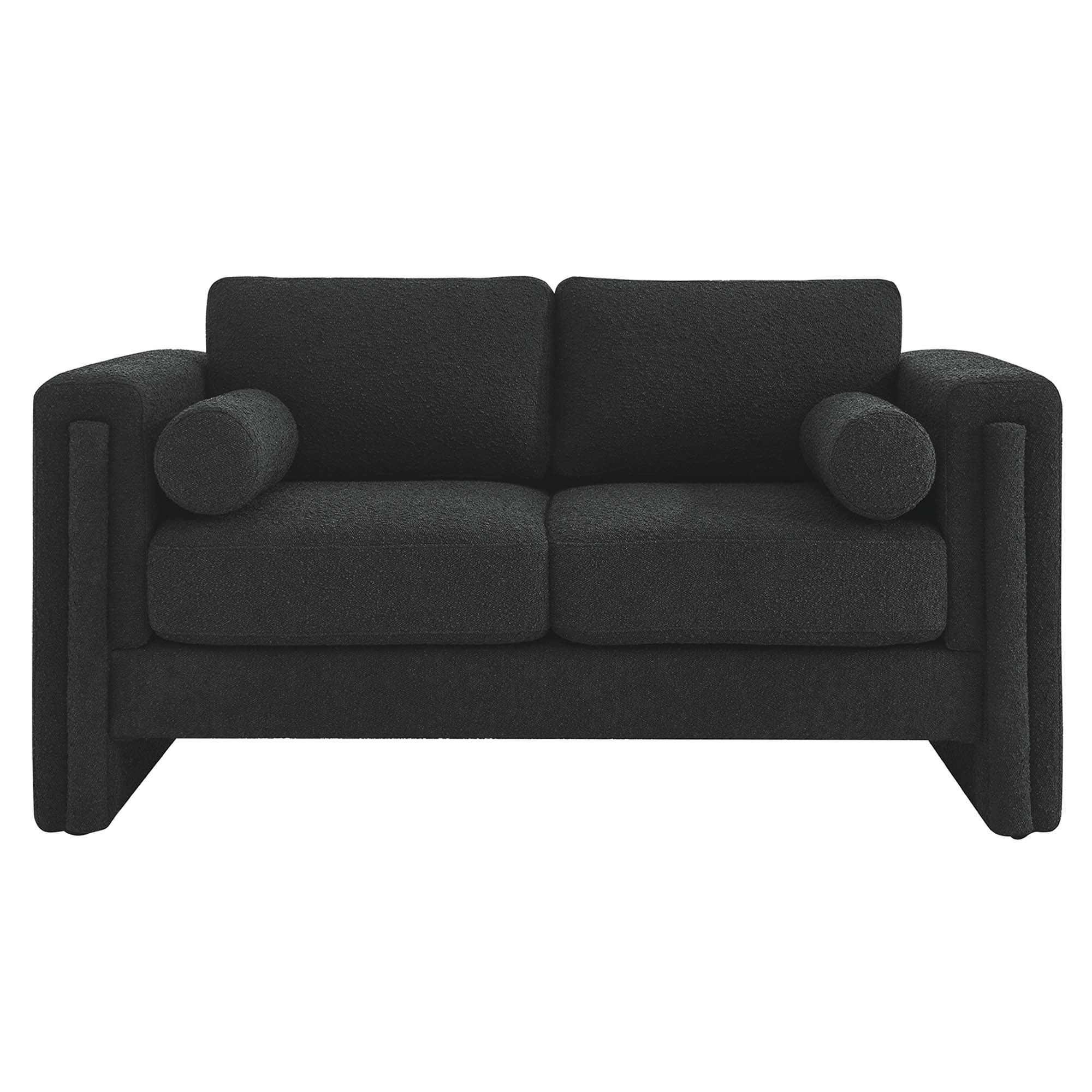 Visible Boucle Fabric Loveseat