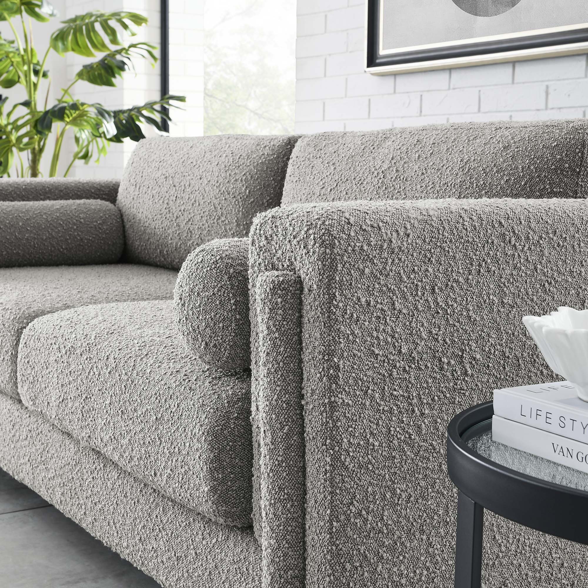 Visible Boucle Fabric Sofa