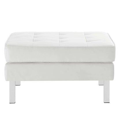 Loft Tufted Vegan Leather Armchair and Ottoman Set