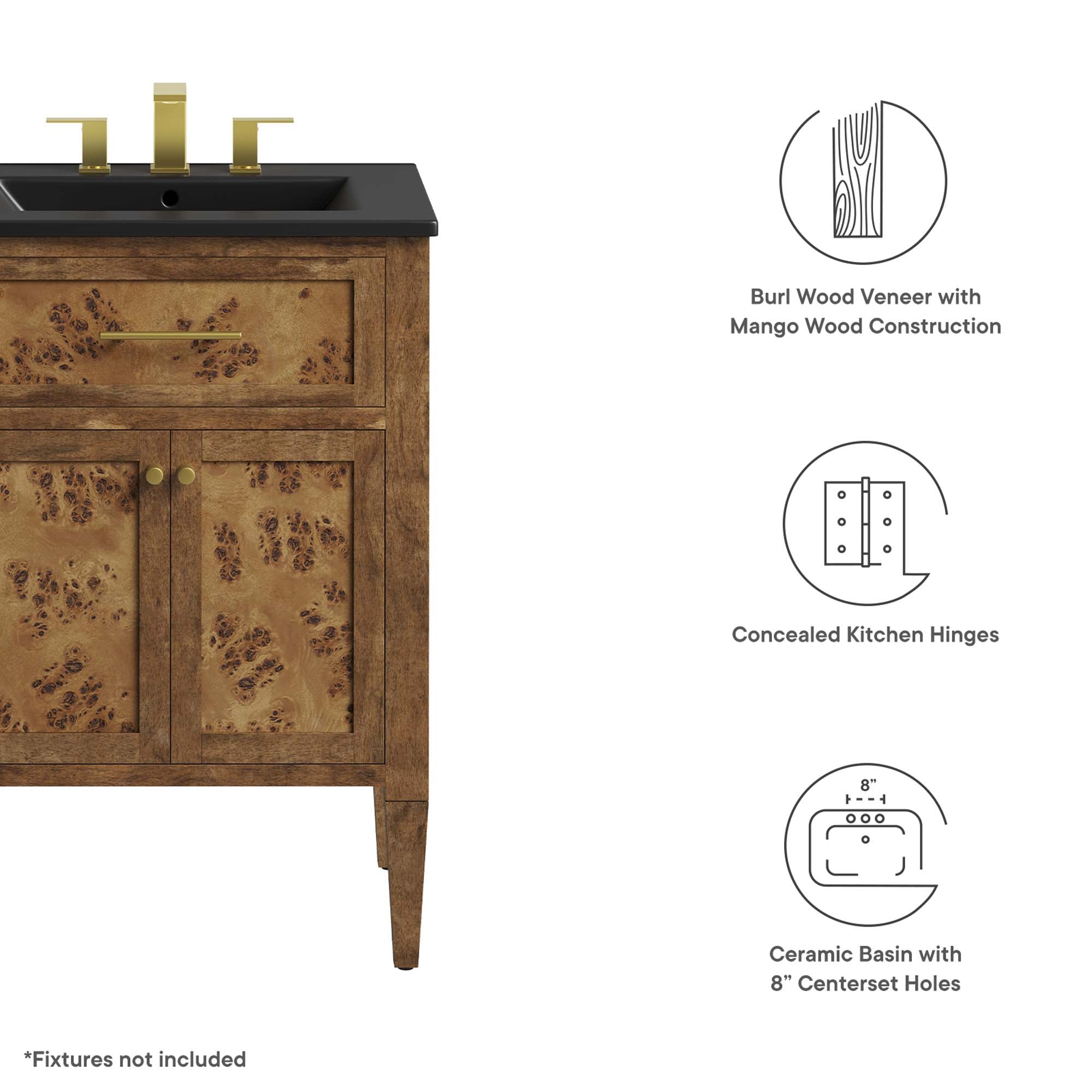 Elysian 24" Wood Bathroom Vanity