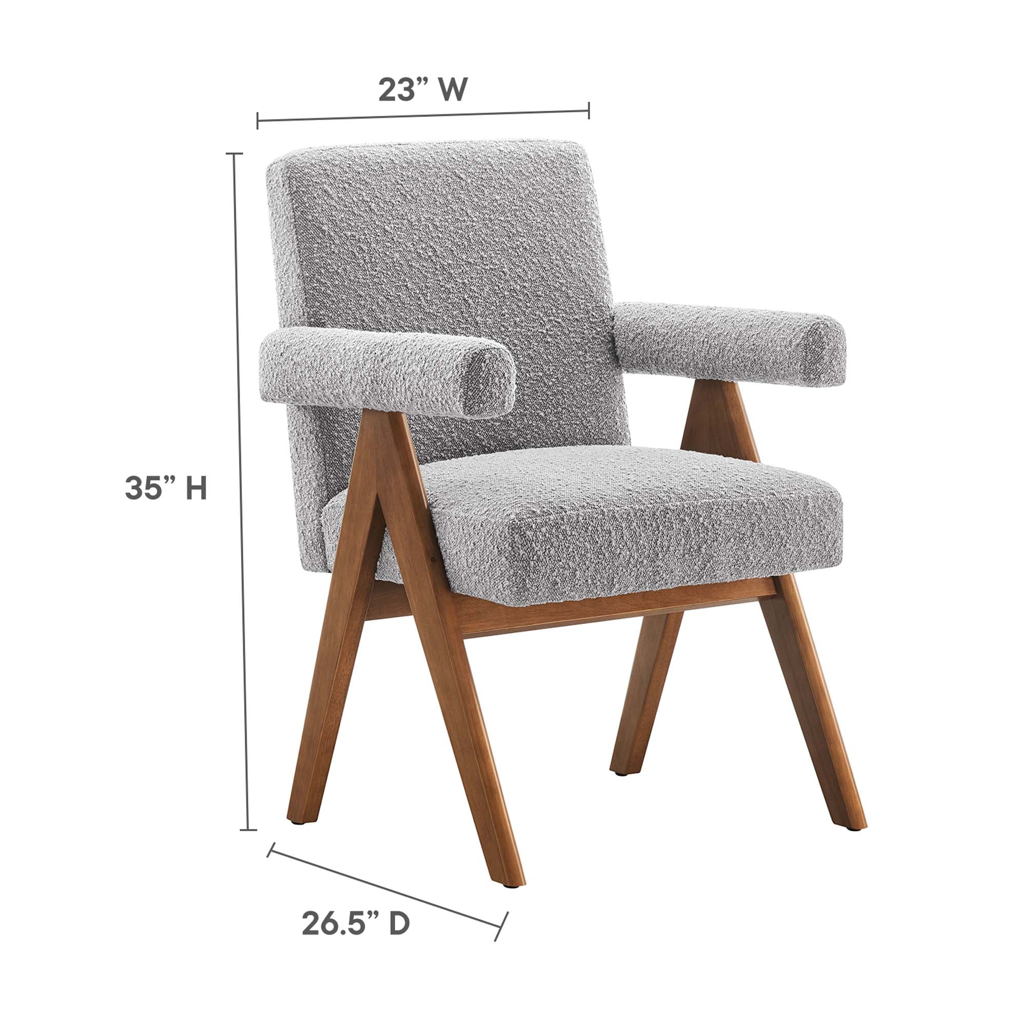 Lyra Boucle Fabric Dining Room Chair - Set of 2