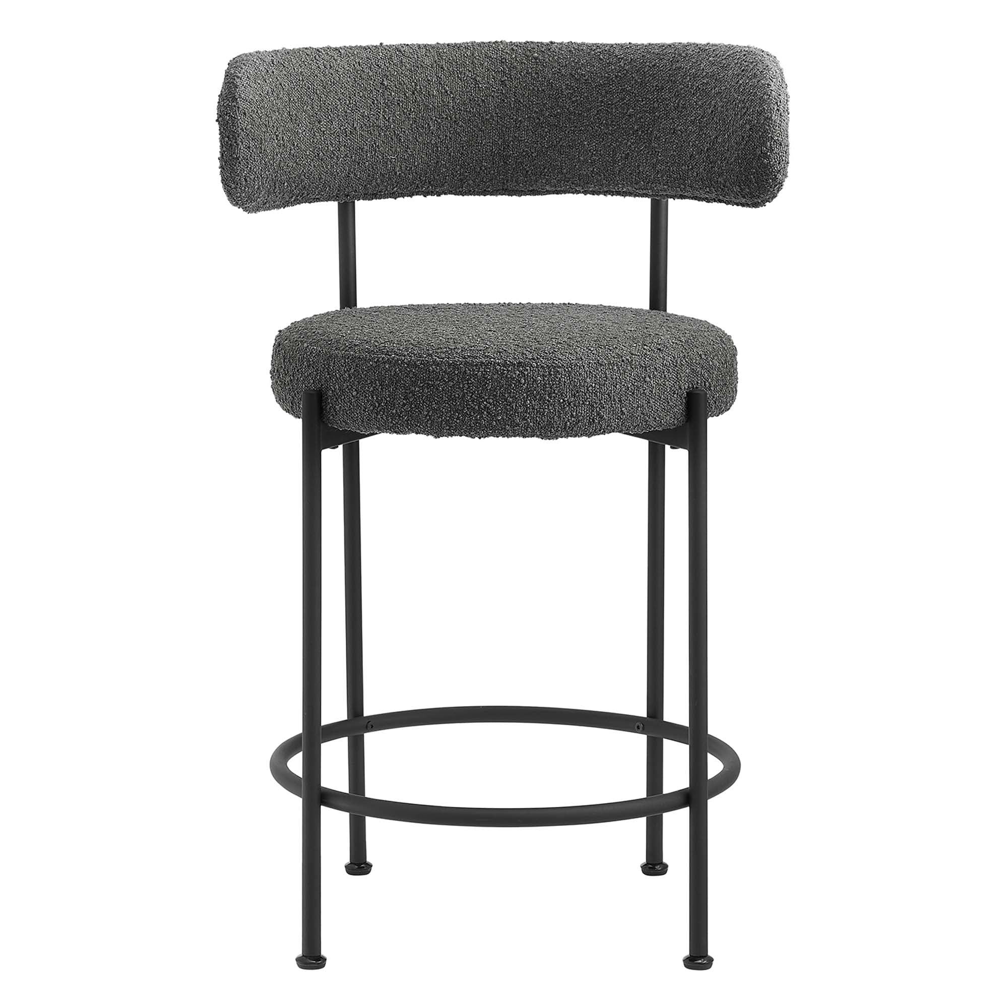 Albie Boucle Fabric Counter Stools - Set of 2