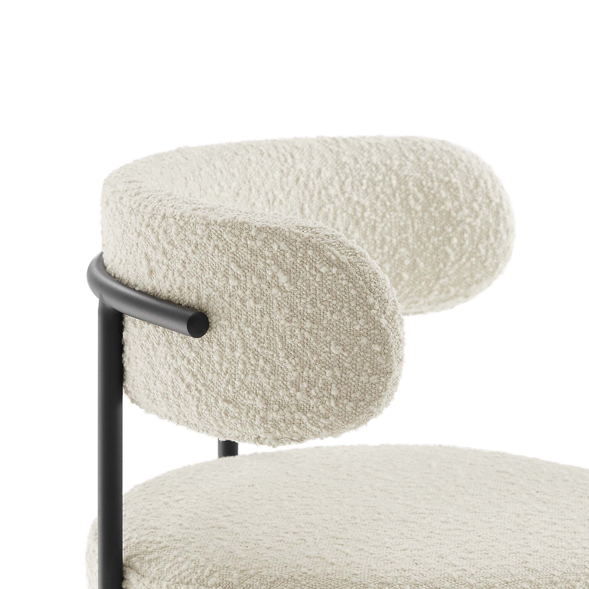 Albie Boucle Fabric Counter Stools - Set of 2