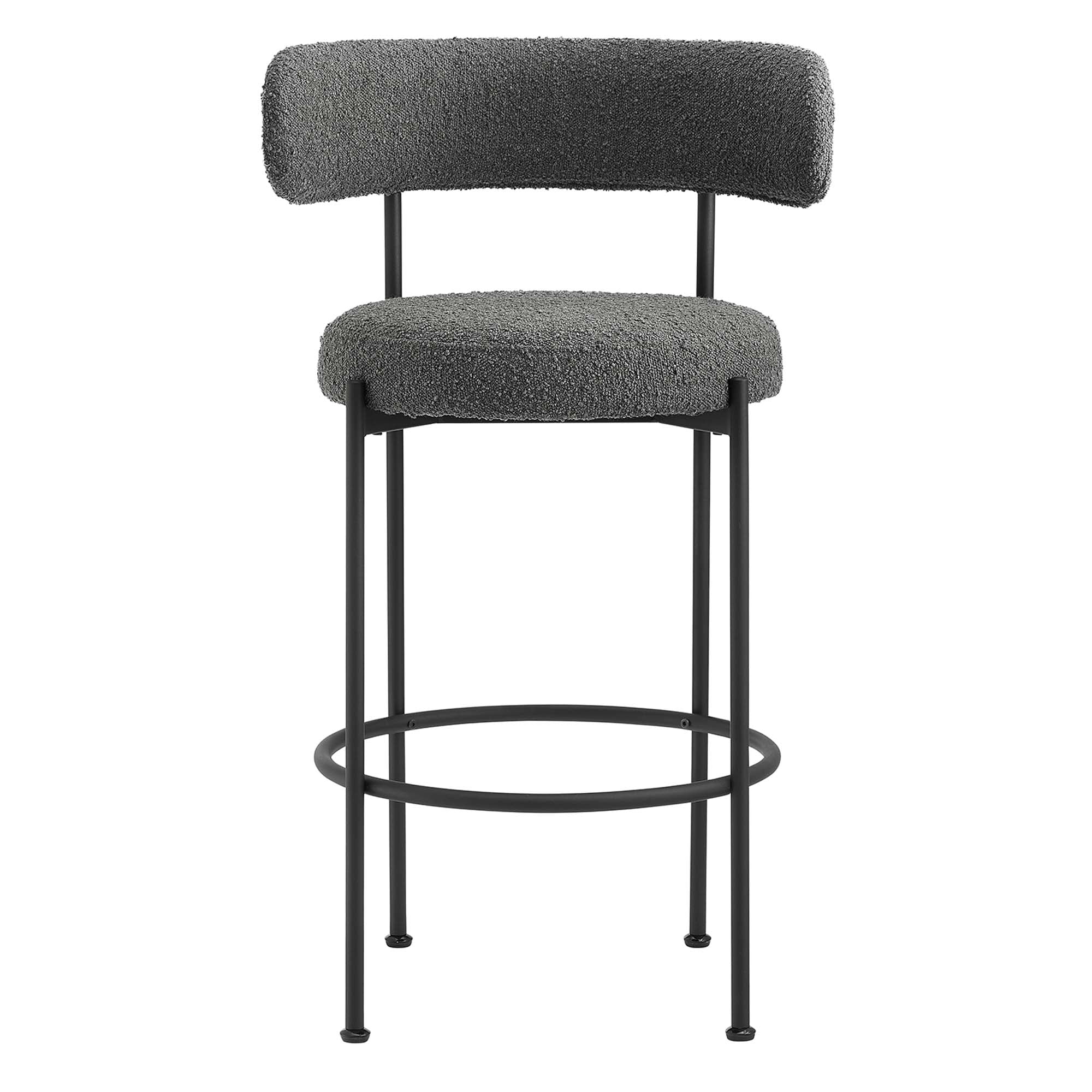 Albie Boucle Fabric Bar Stools - Set of 2