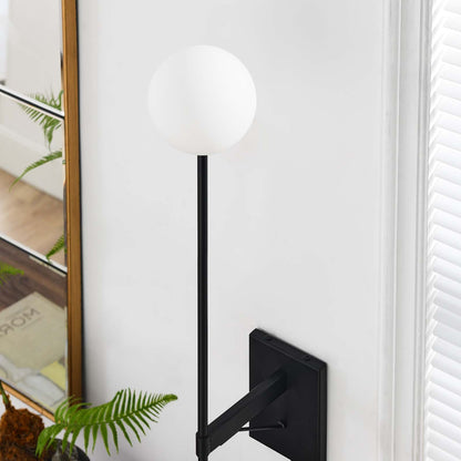 Lathen White Globe Wall Sconce