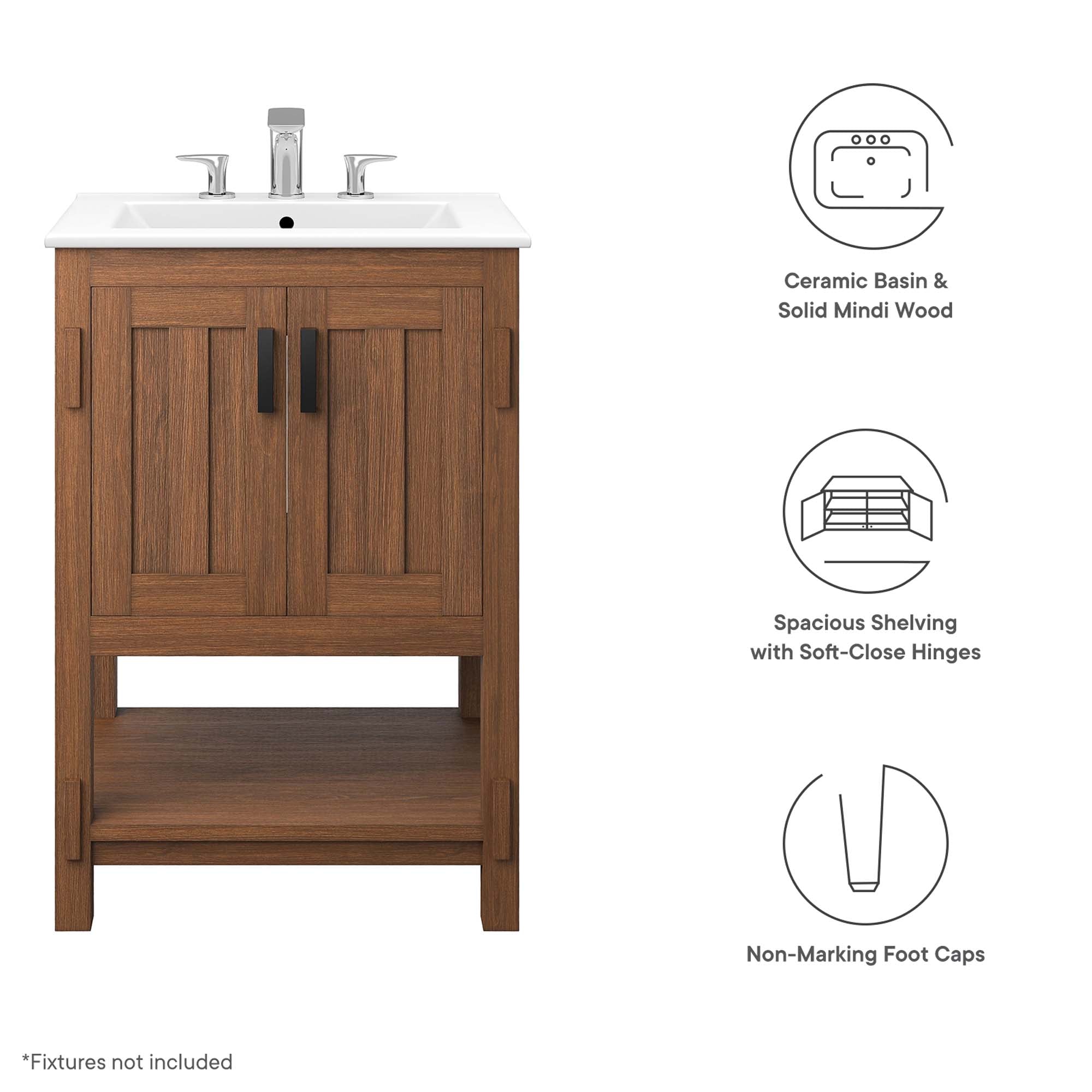 Ashlyn 24” Wood Bathroom Vanity