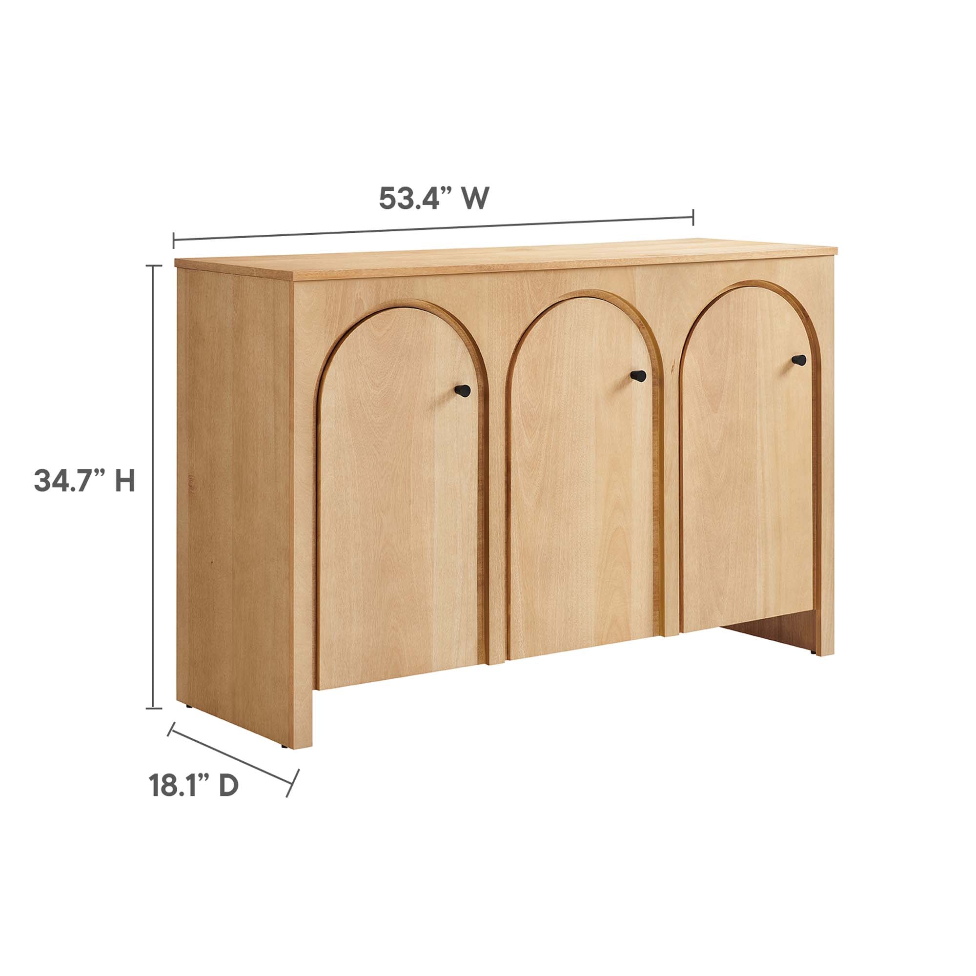 Appia 3-Door Arched Door Sideboard Storage Cabinet