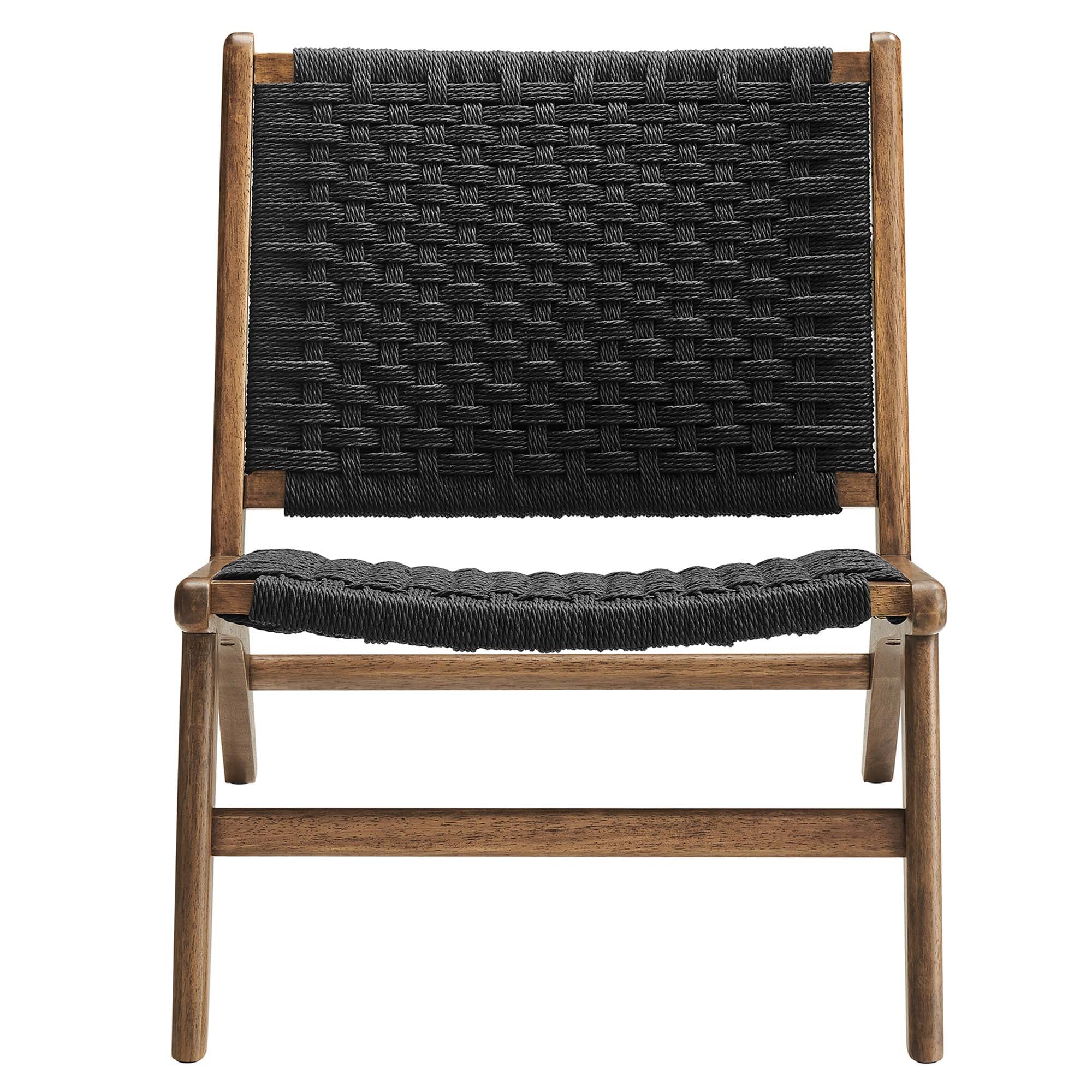 Saoirse Woven Rope Wood Accent Lounge Chair