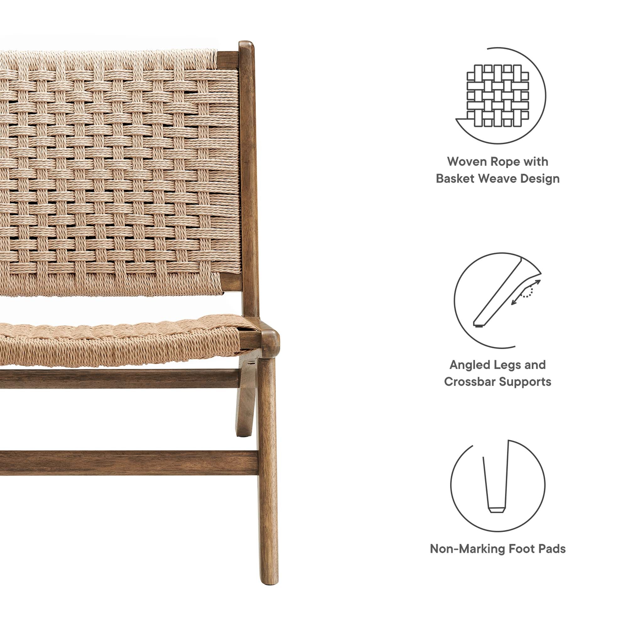 Saoirse Woven Rope Wood Accent Lounge Chair