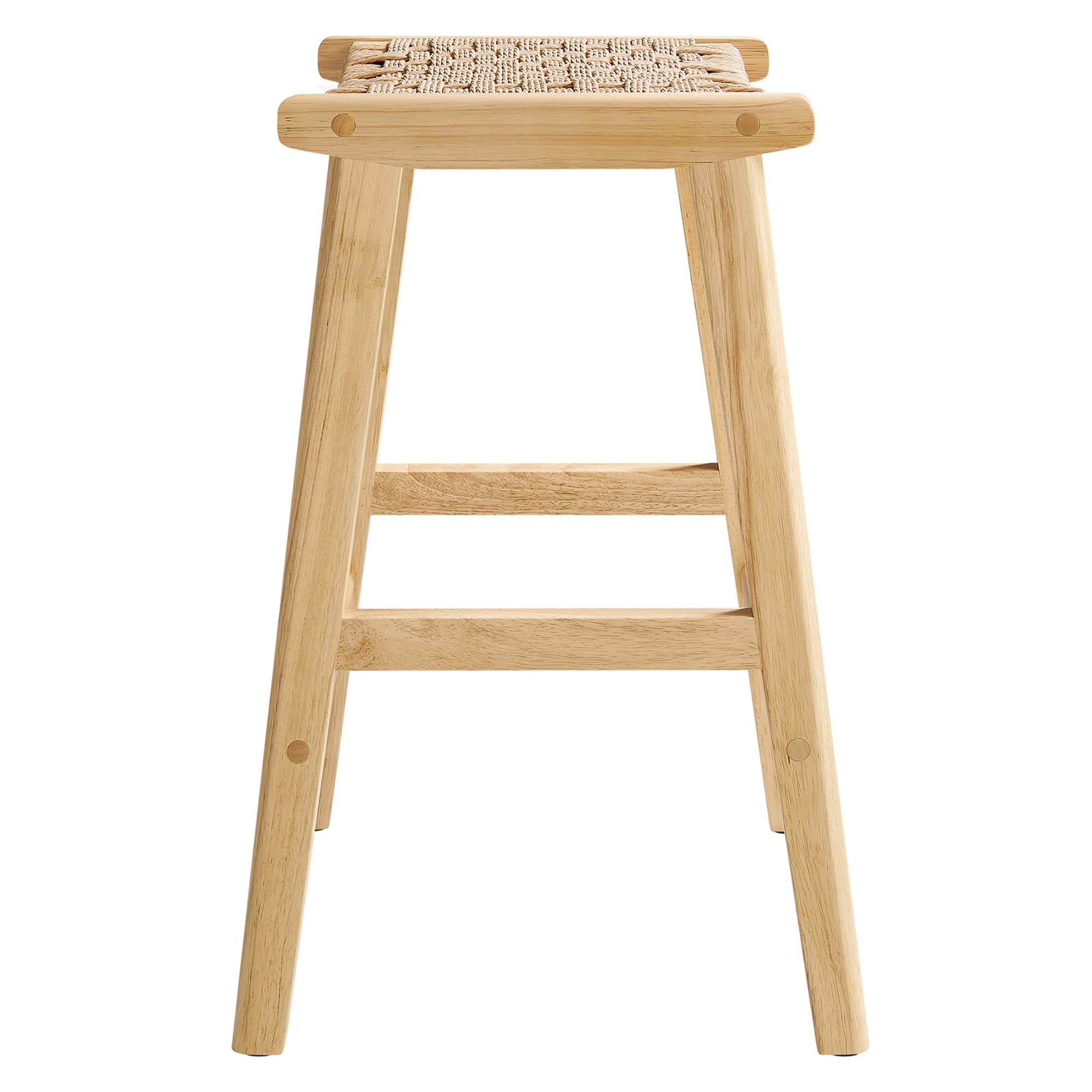 Saoirse Woven Rope Wood Counter Stool - Set of 2