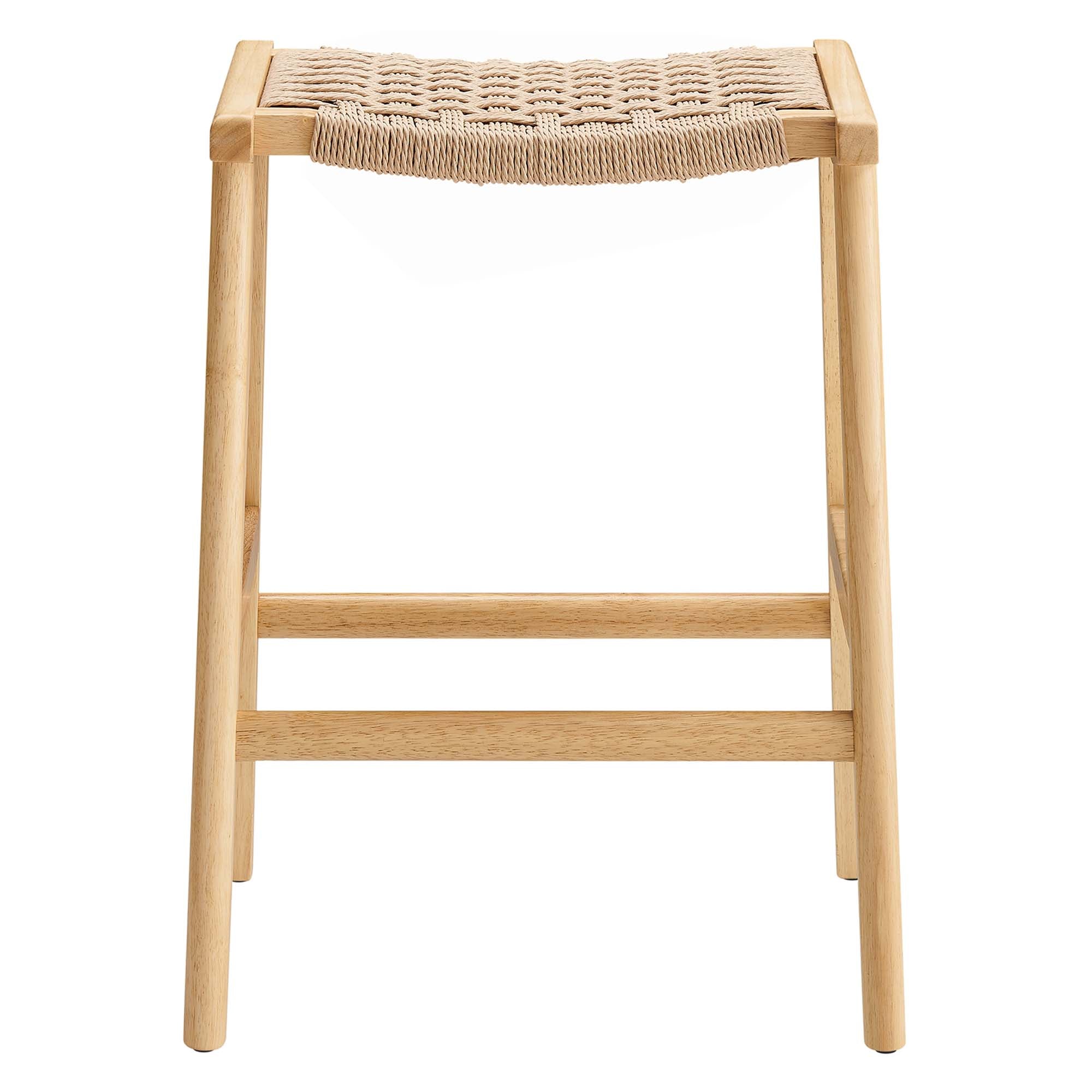 Saoirse Woven Rope Wood Counter Stool - Set of 2