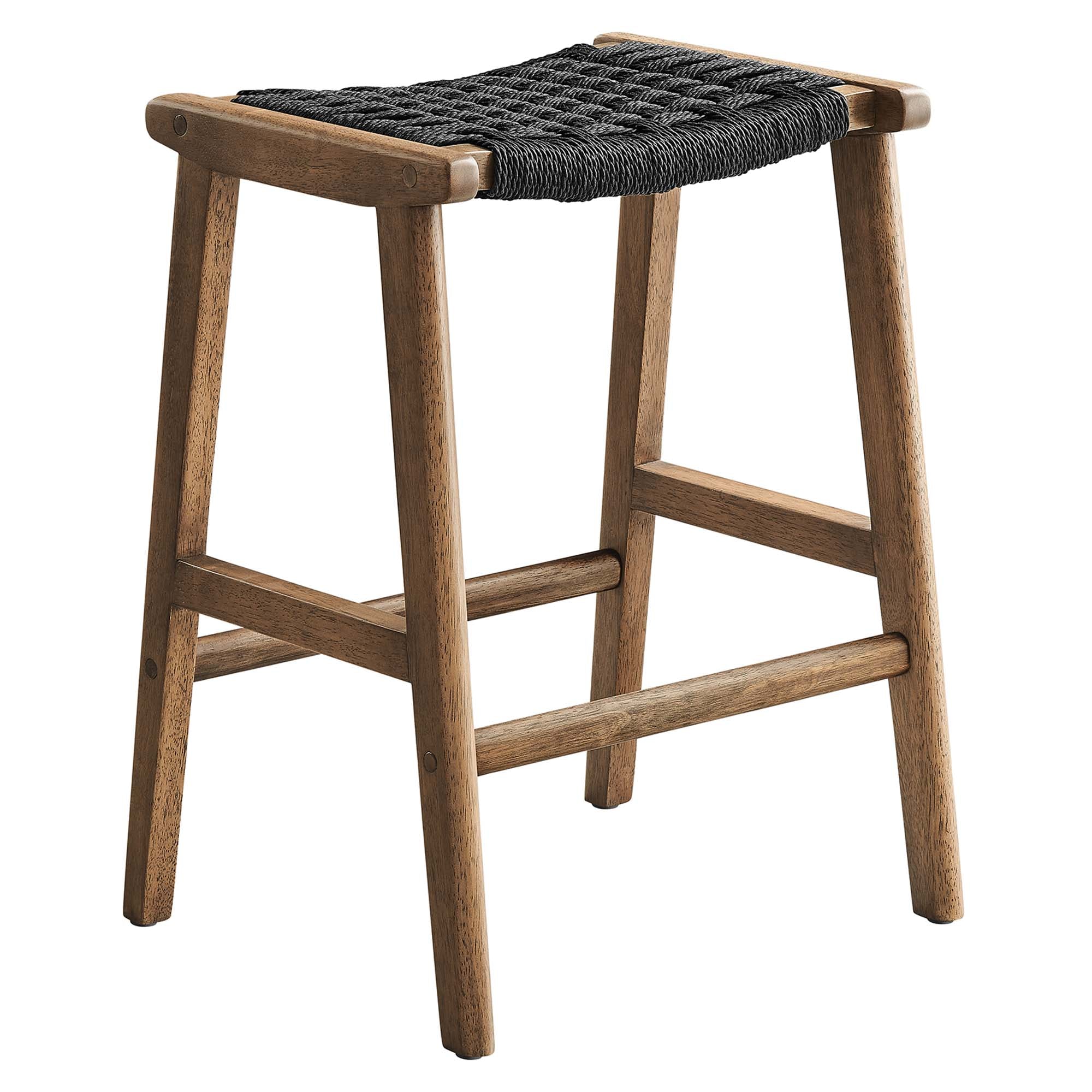 Saoirse Woven Rope Wood Counter Stool - Set of 2