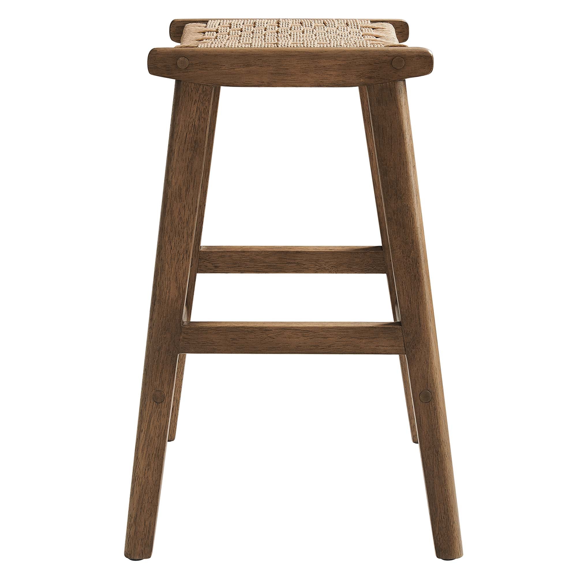 Saoirse Woven Rope Wood Counter Stool - Set of 2