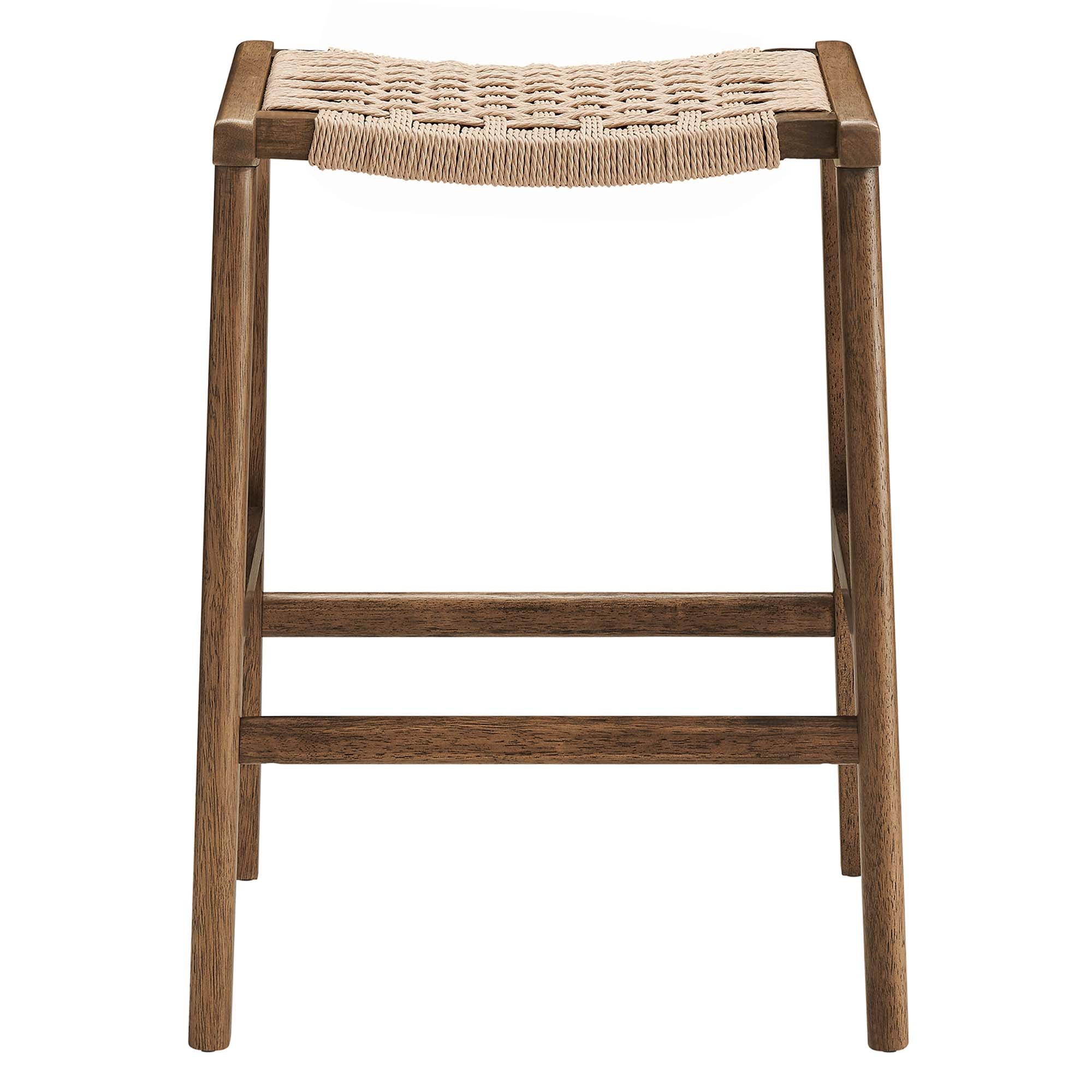 Saoirse Woven Rope Wood Counter Stool - Set of 2