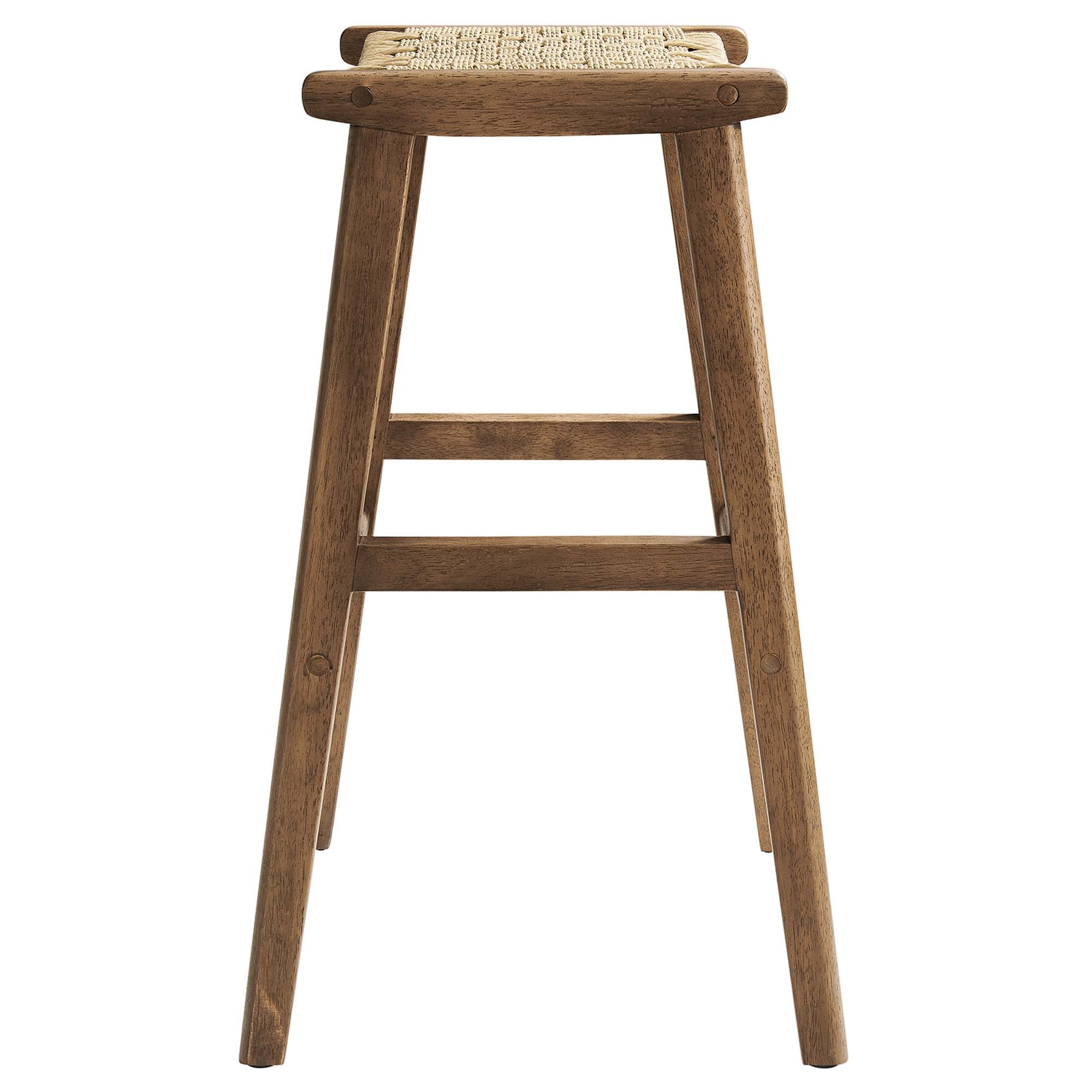 Saoirse Woven Rope Wood Bar Stool - Set of 2