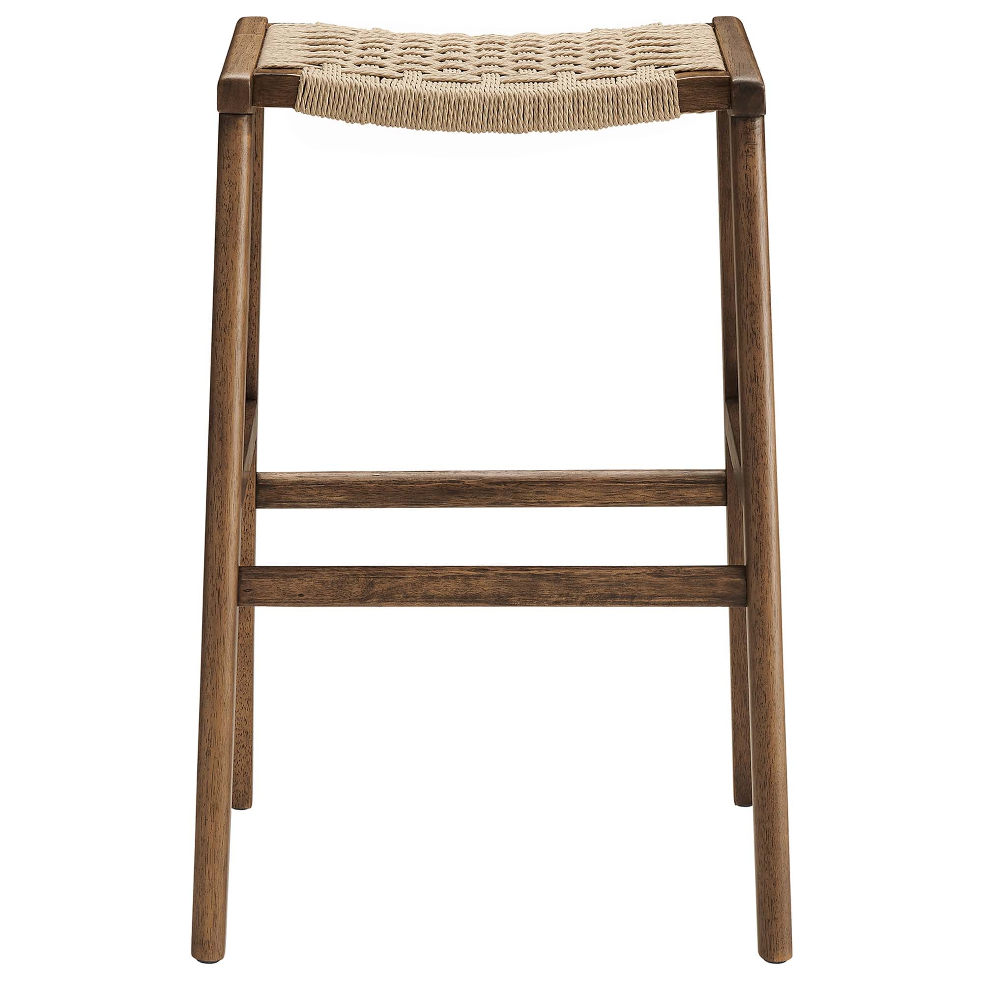 Saoirse Woven Rope Wood Bar Stool - Set of 2