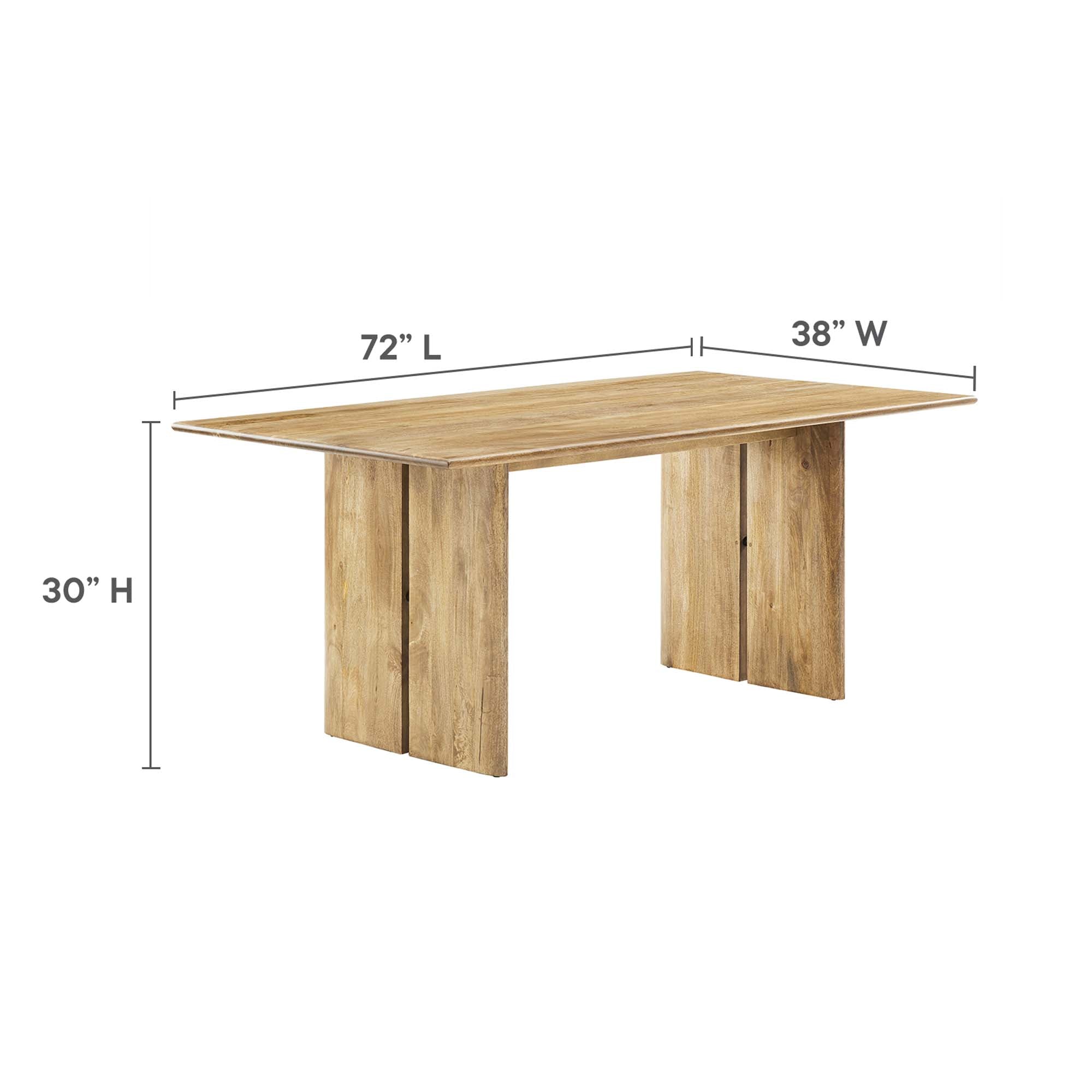 Amistad 72" Wood Dining Table and Bench Set