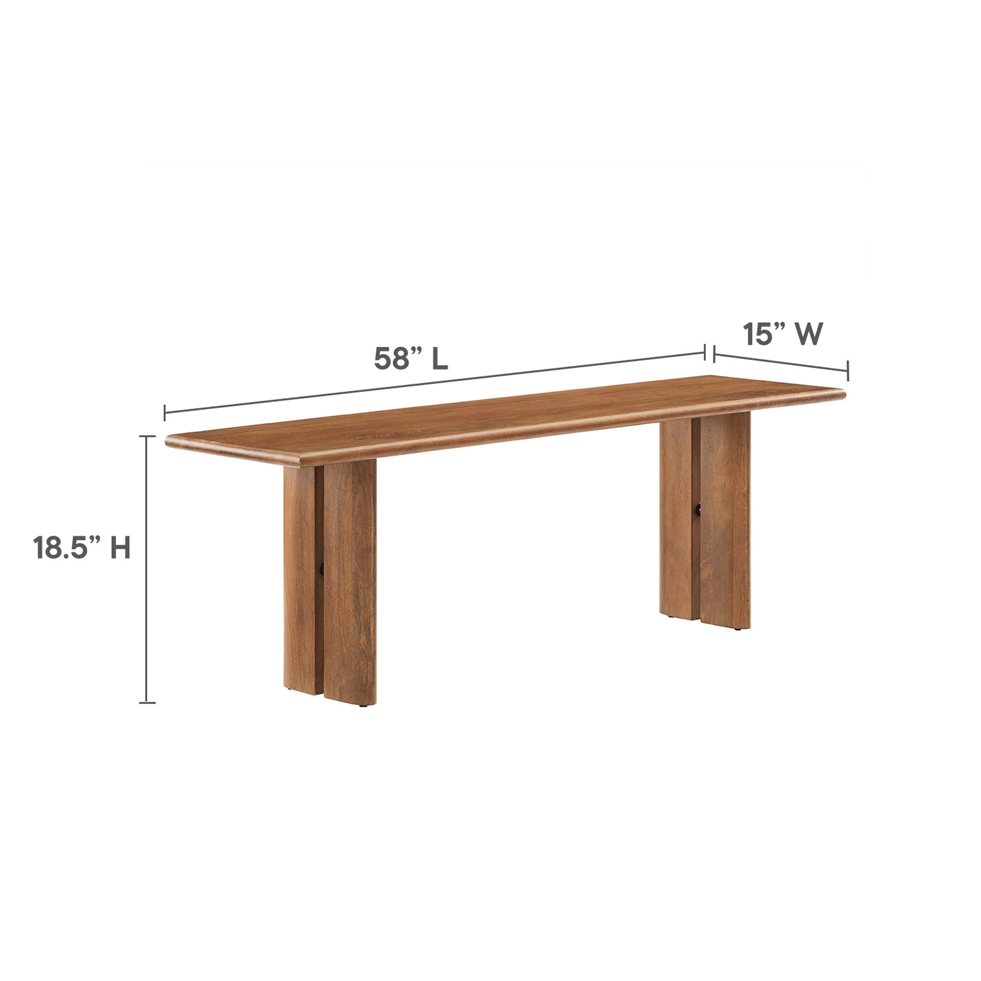 Amistad 72" Wood Dining Table and Bench Set