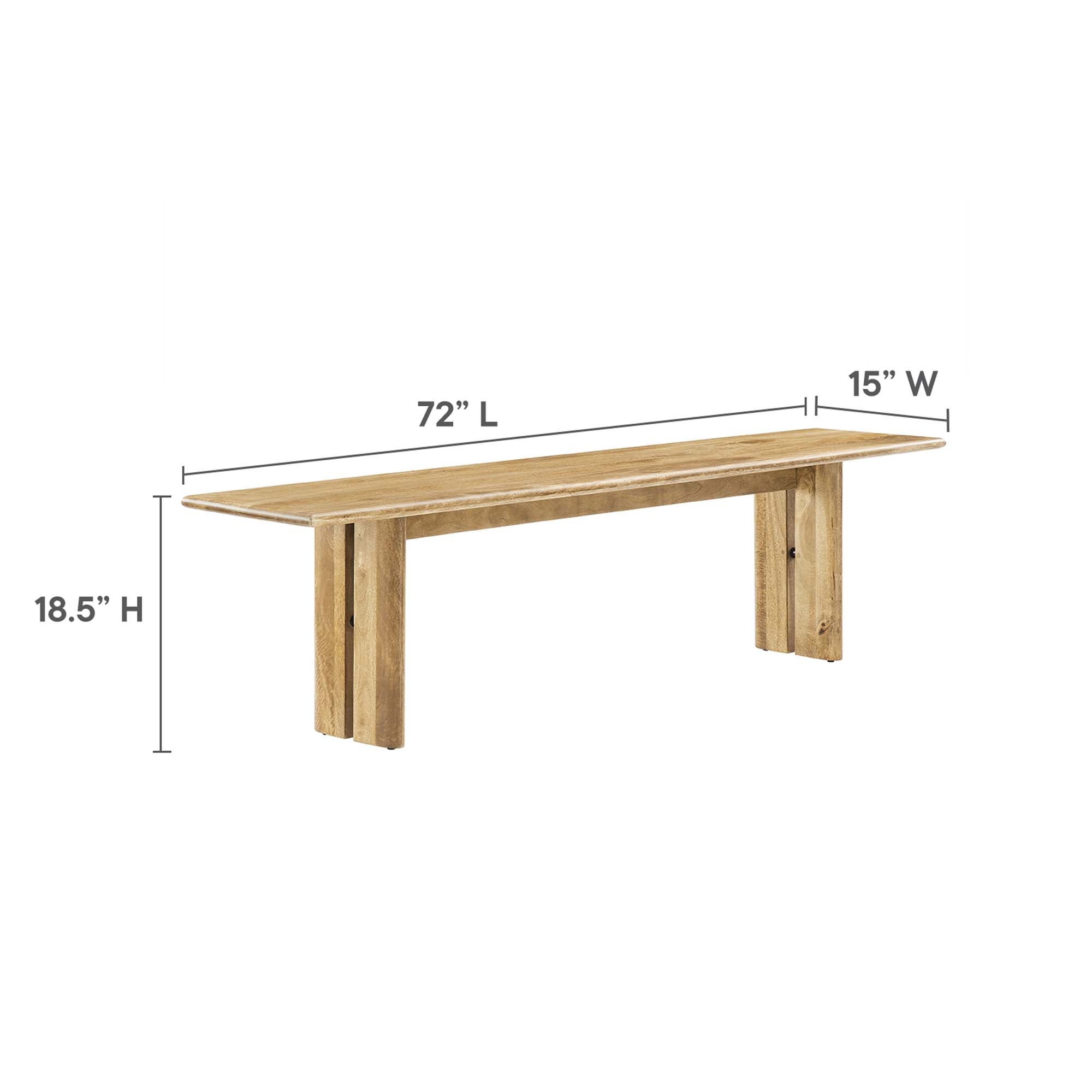 Amistad 86" Wood Dining Table and Bench Set